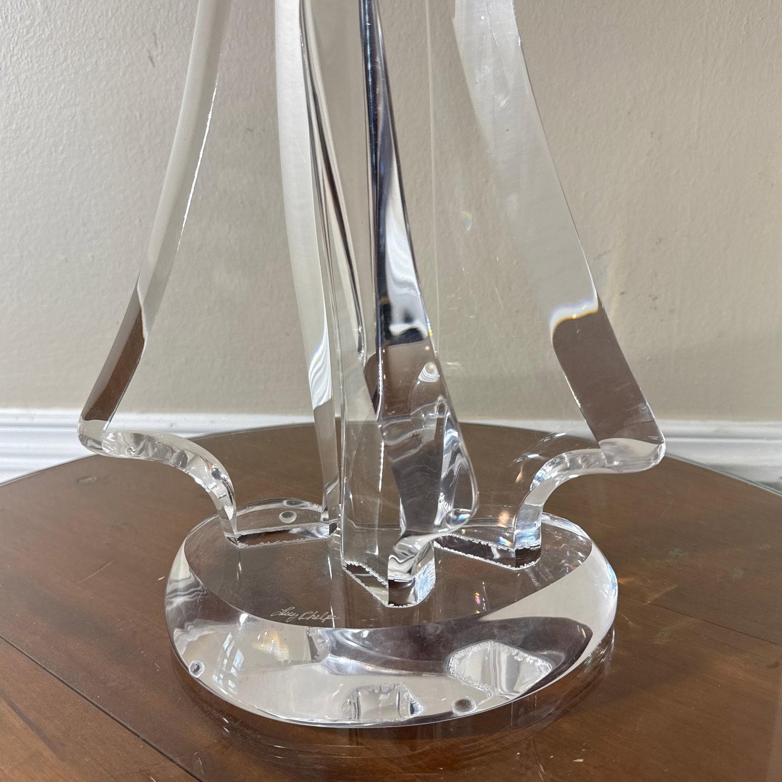 Vintage Abstract Lucite Sculpture Signed - 4