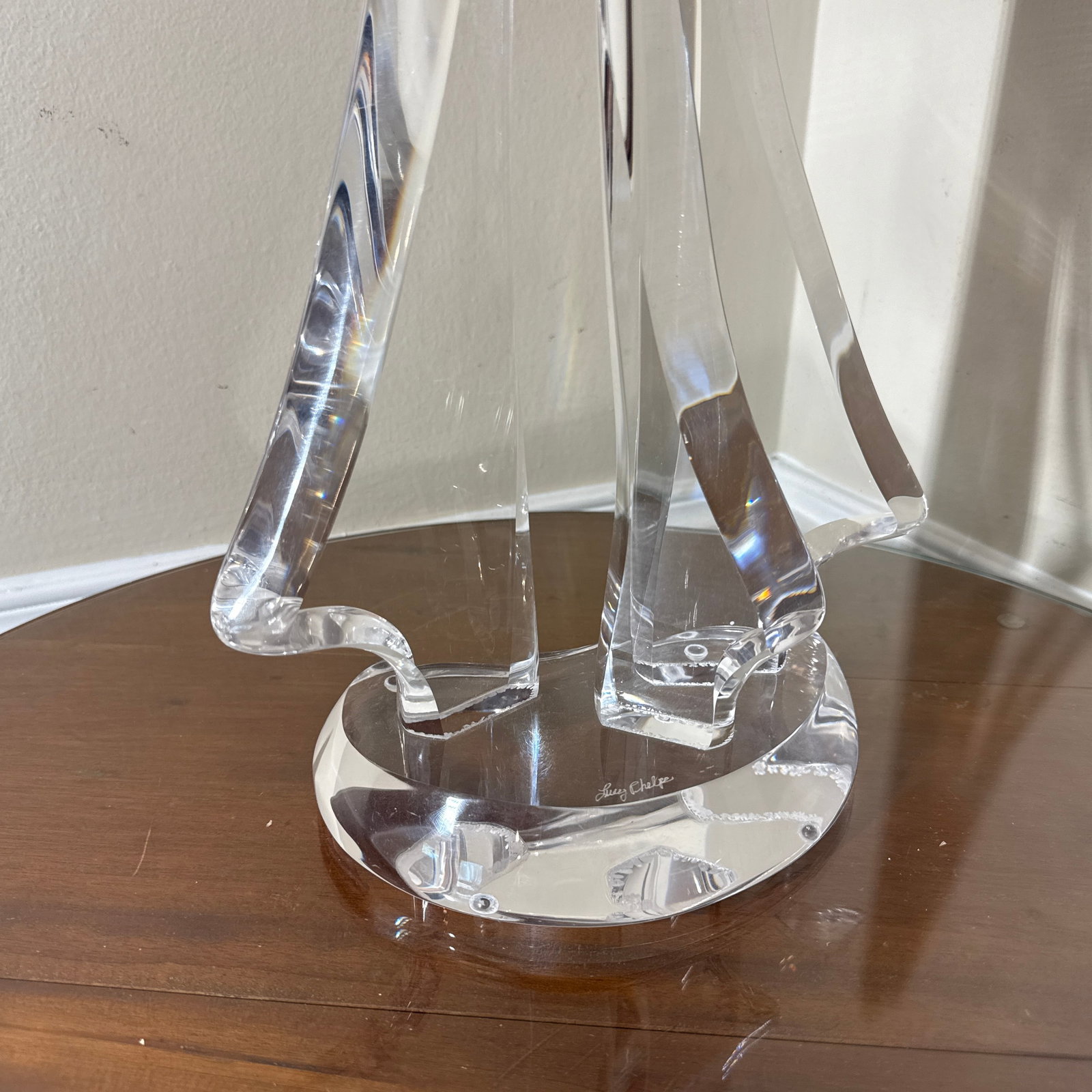 Vintage Abstract Lucite Sculpture Signed - 5