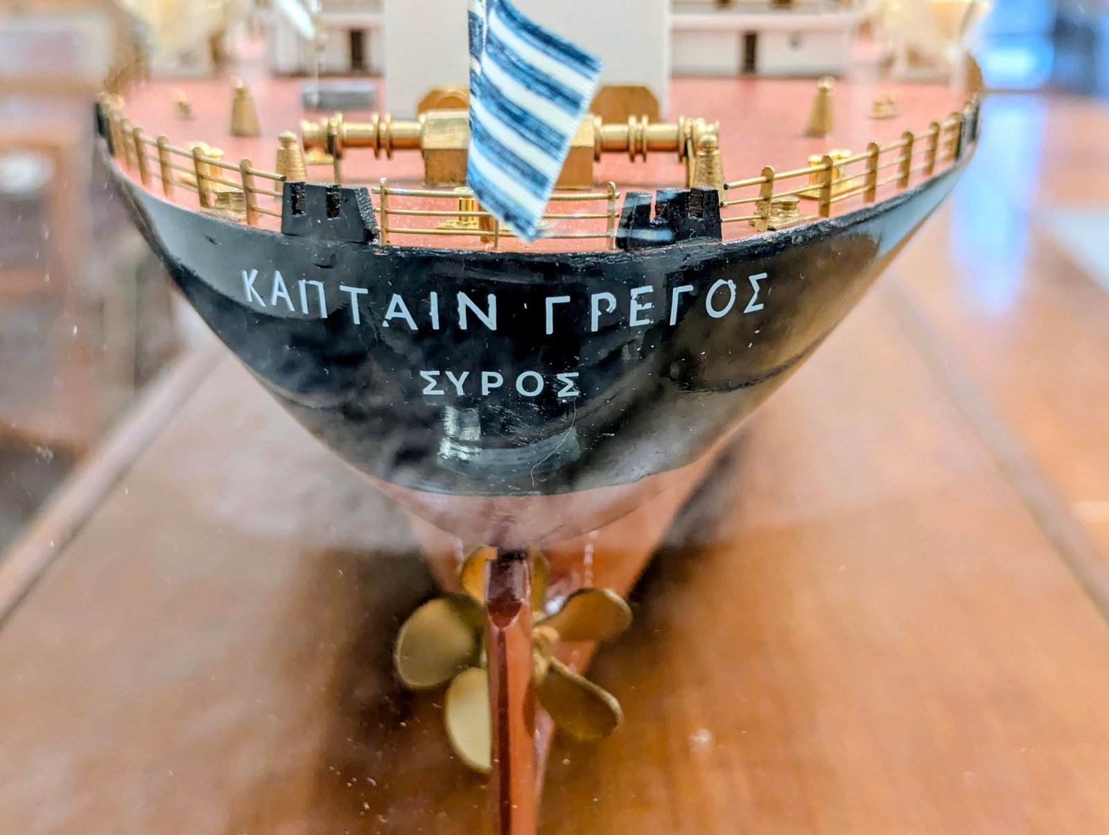 Rare Museum Quality Tanker Ship Model in Display Case Titled "Mv Captain Gregos" - 13