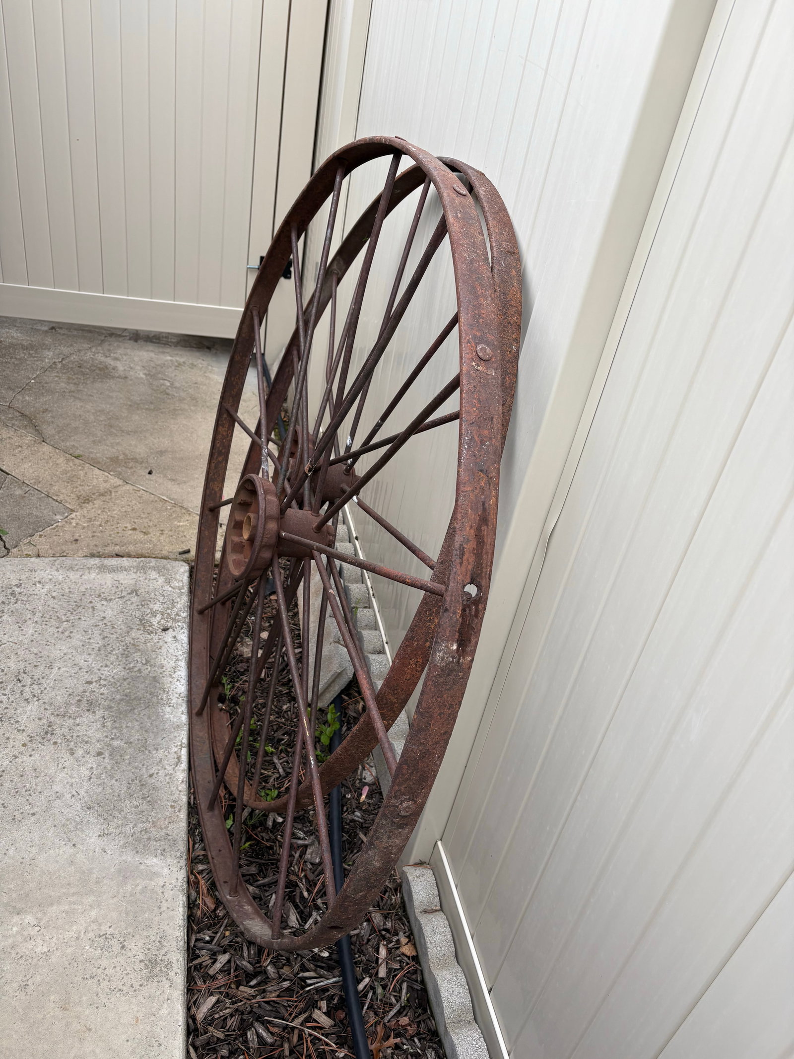 Antique Iron Wagon Wheels - A Pair - 6
