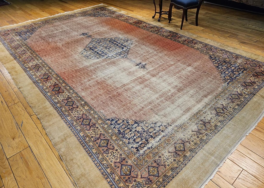 Antique Persian Malayer Camel Hair Gallery Rug, Handwoven, Circa 1900 - 10