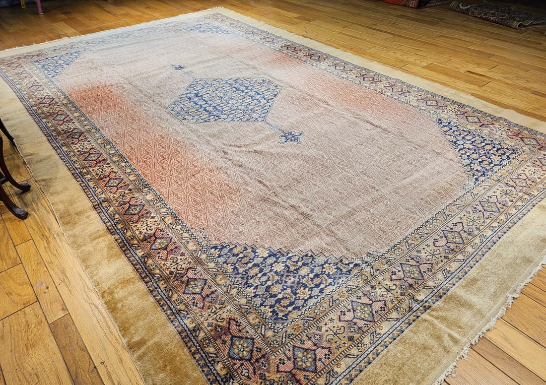 Antique Persian Malayer Camel Hair Gallery Rug, Handwoven, Circa 1900 - 13
