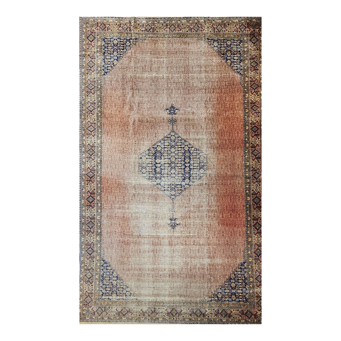 Antique Persian Malayer Camel Hair Gallery Rug, Handwoven, Circa 1900: This exceptional early 20th-century Persian Malayer camel hair rug is offered in an impressive gallery or oversize format ideal for corridors, entry halls, or expansive interiors. Handwoven circa 1900