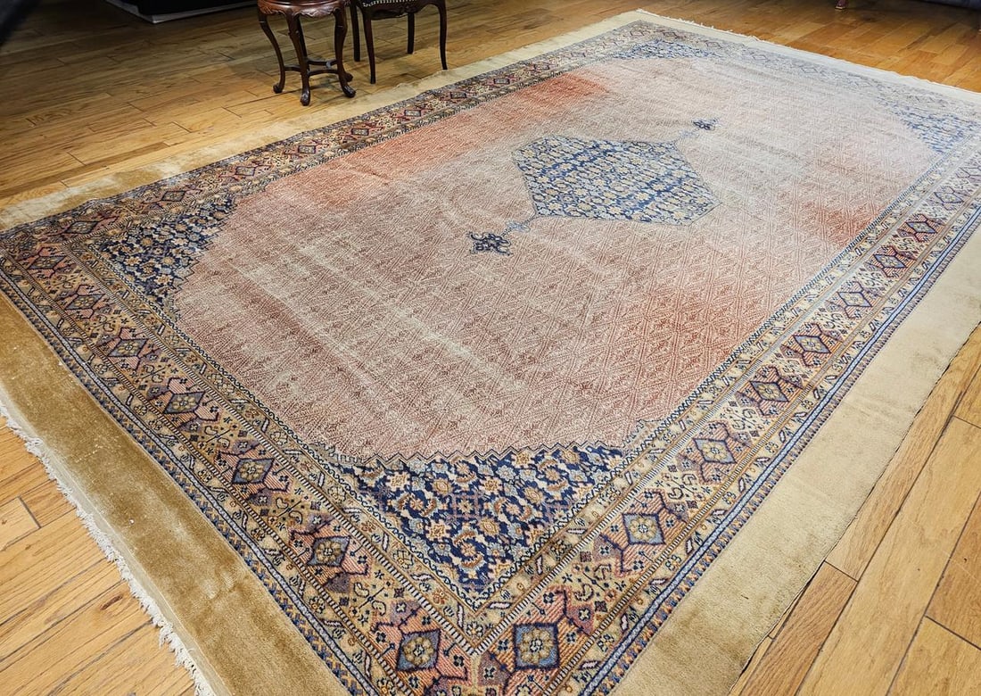 Antique Persian Malayer Camel Hair Gallery Rug, Handwoven, Circa 1900 - 3