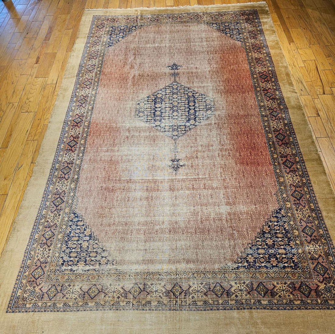 Antique Persian Malayer Camel Hair Gallery Rug, Handwoven, Circa 1900 - 5