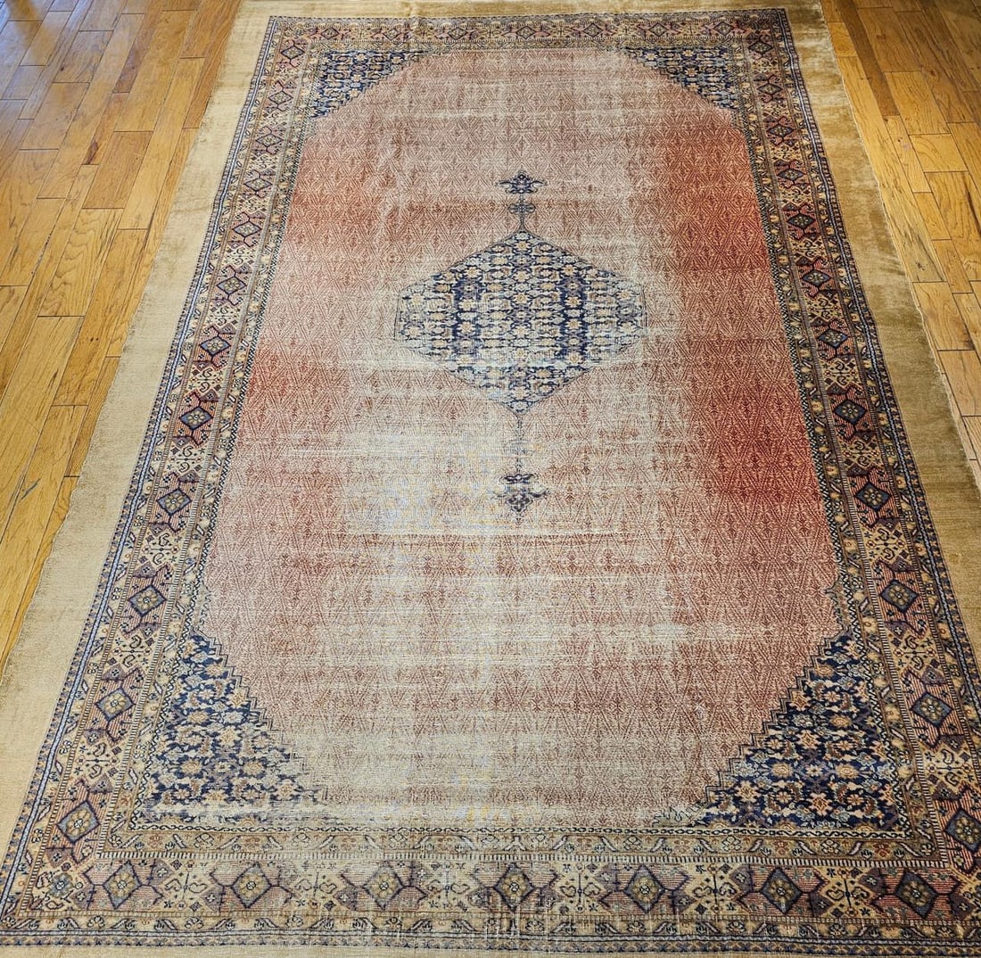 Antique Persian Malayer Camel Hair Gallery Rug, Handwoven, Circa 1900 - 6