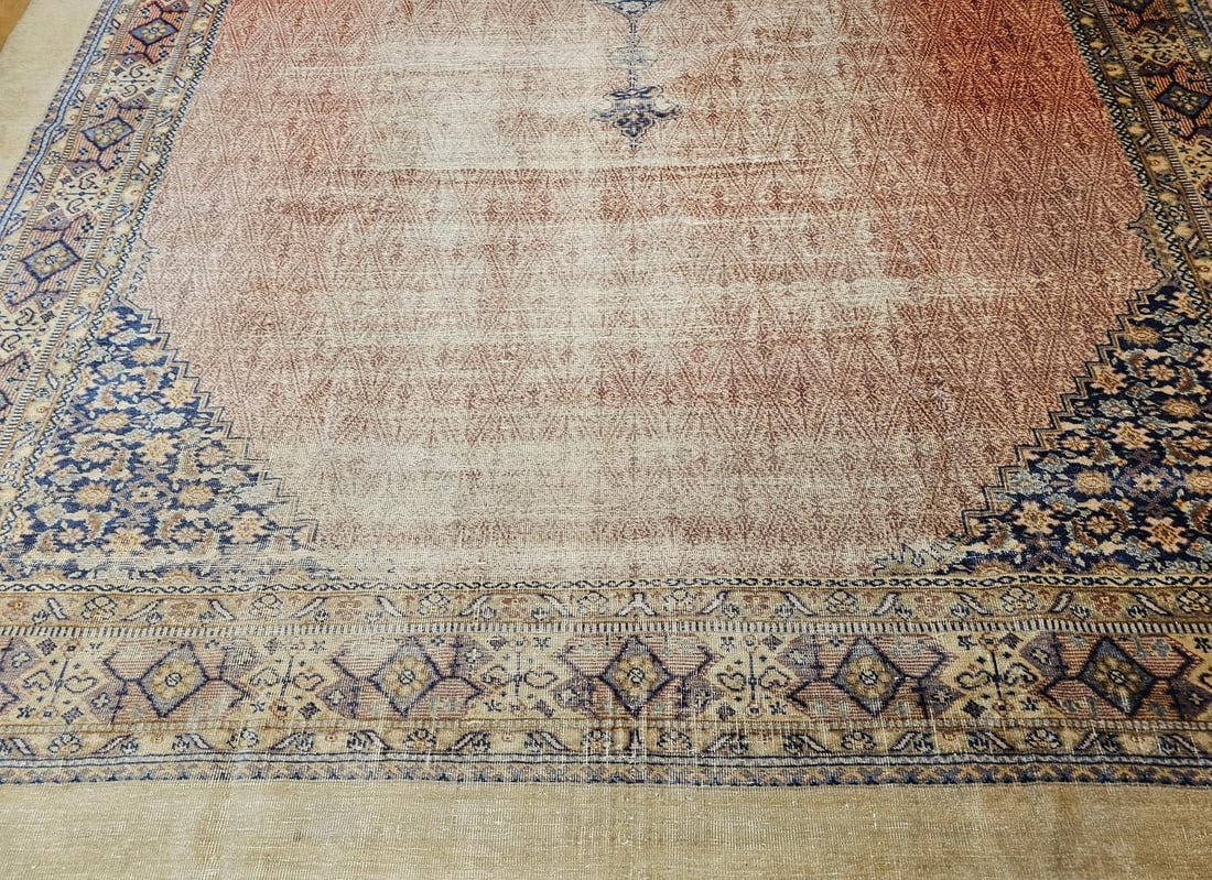 Antique Persian Malayer Camel Hair Gallery Rug, Handwoven, Circa 1900 - 8
