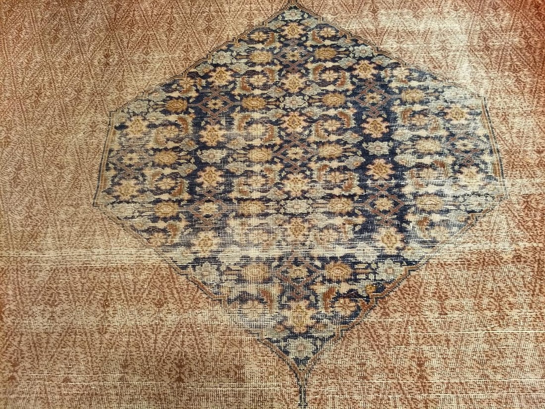 Antique Persian Malayer Camel Hair Gallery Rug, Handwoven, Circa 1900 - 9