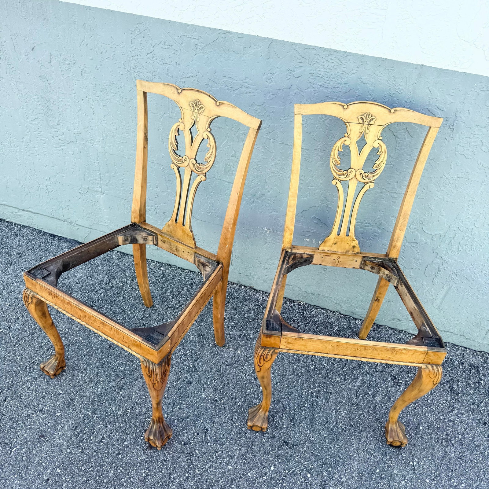 Vintage Chippendale Style Ball in Claw Dining Chairs - Set of 4 - 11
