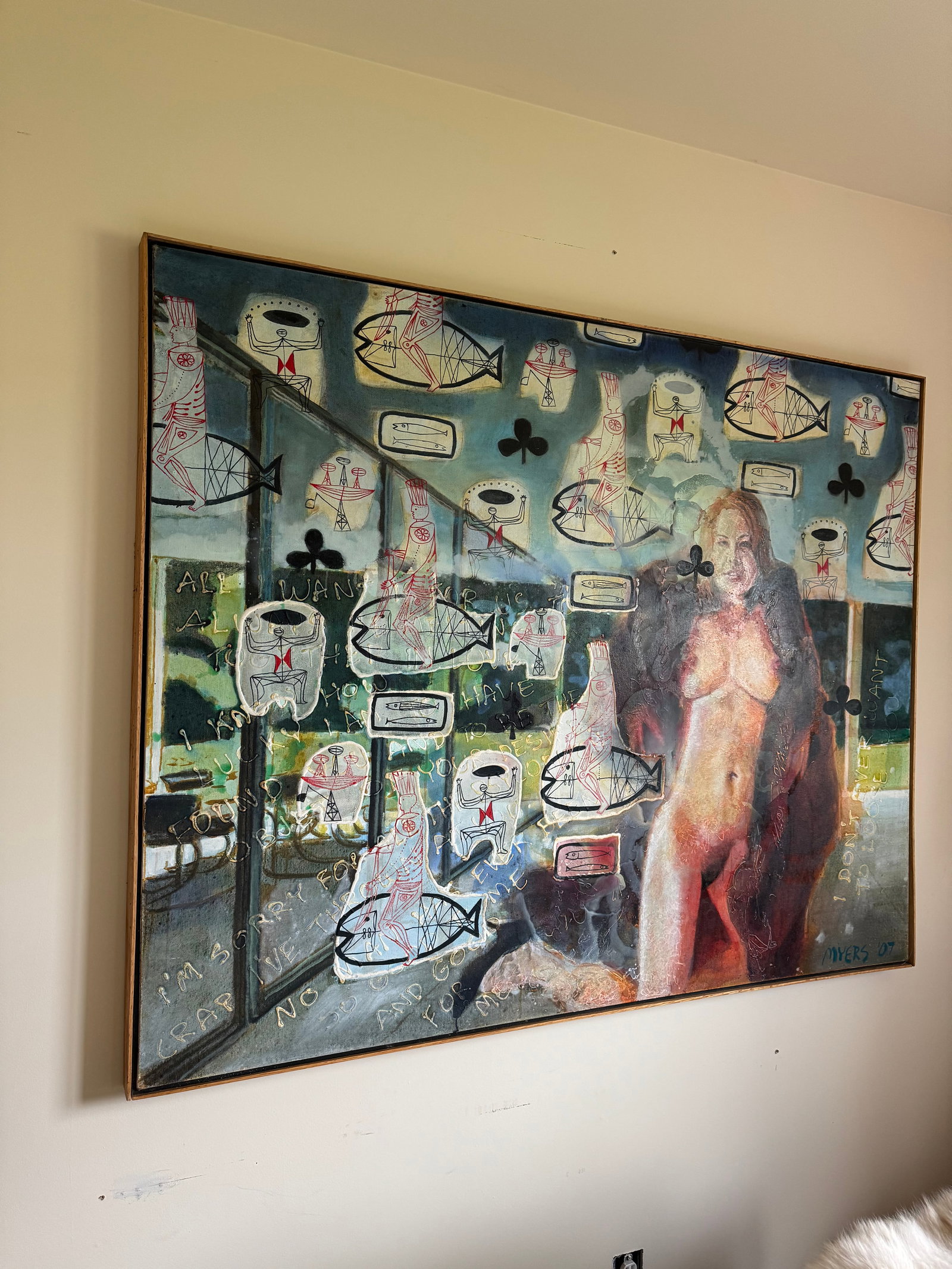 Walter Myers "Furmaid" Large-Scale Figurative Oil on Canvas, Signed and Dated 2007 - 10