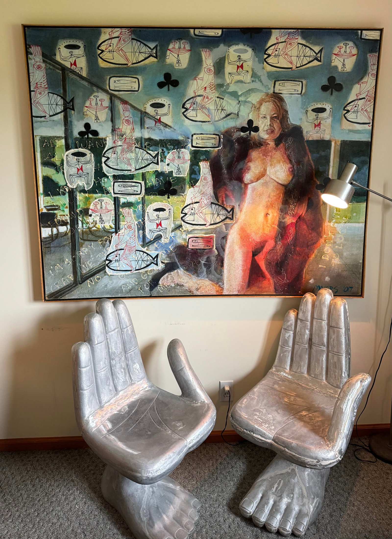 Walter Myers "Furmaid" Large-Scale Figurative Oil on Canvas, Signed and Dated 2007 - 2