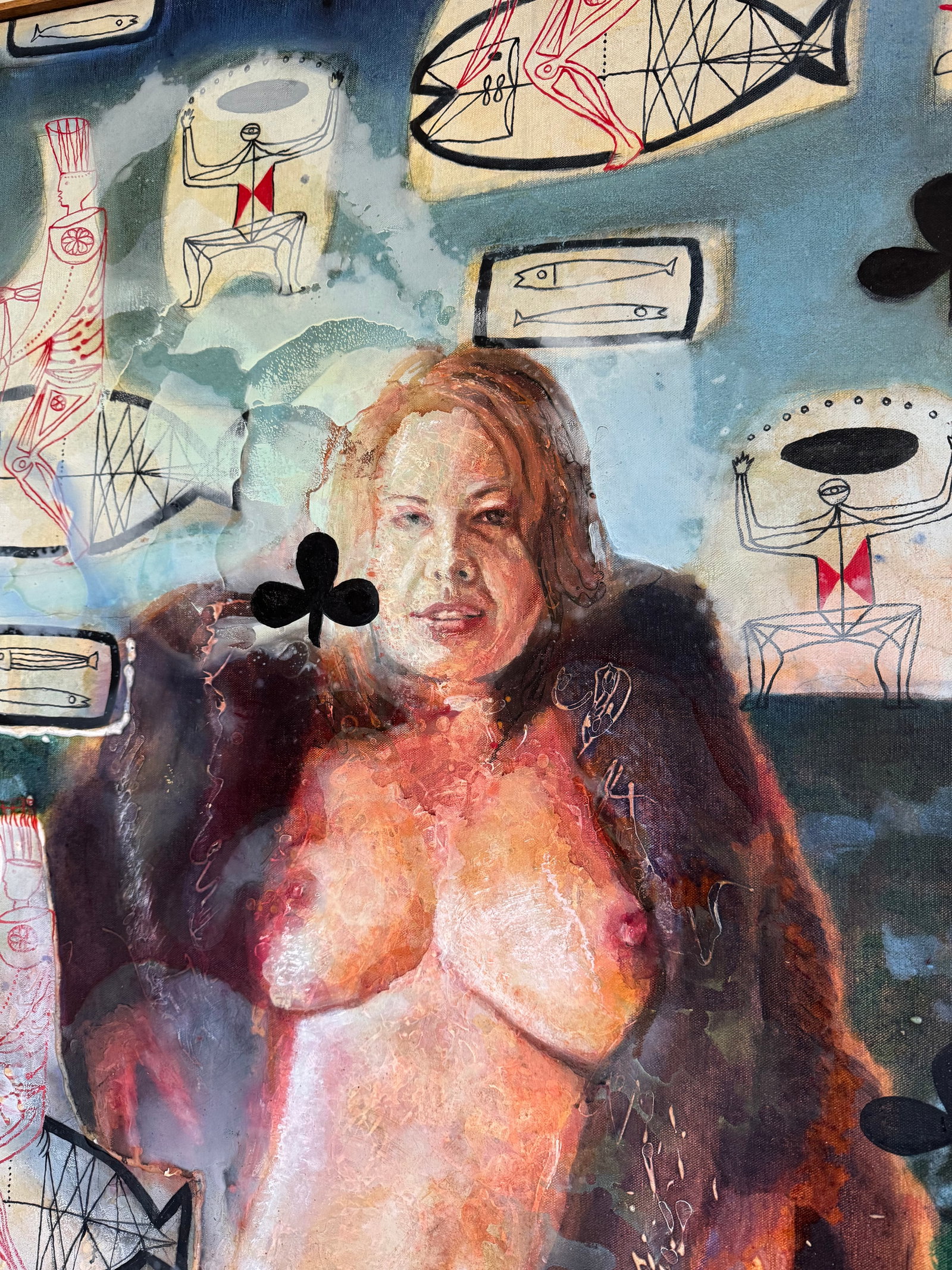 Walter Myers "Furmaid" Large-Scale Figurative Oil on Canvas, Signed and Dated 2007 - 8