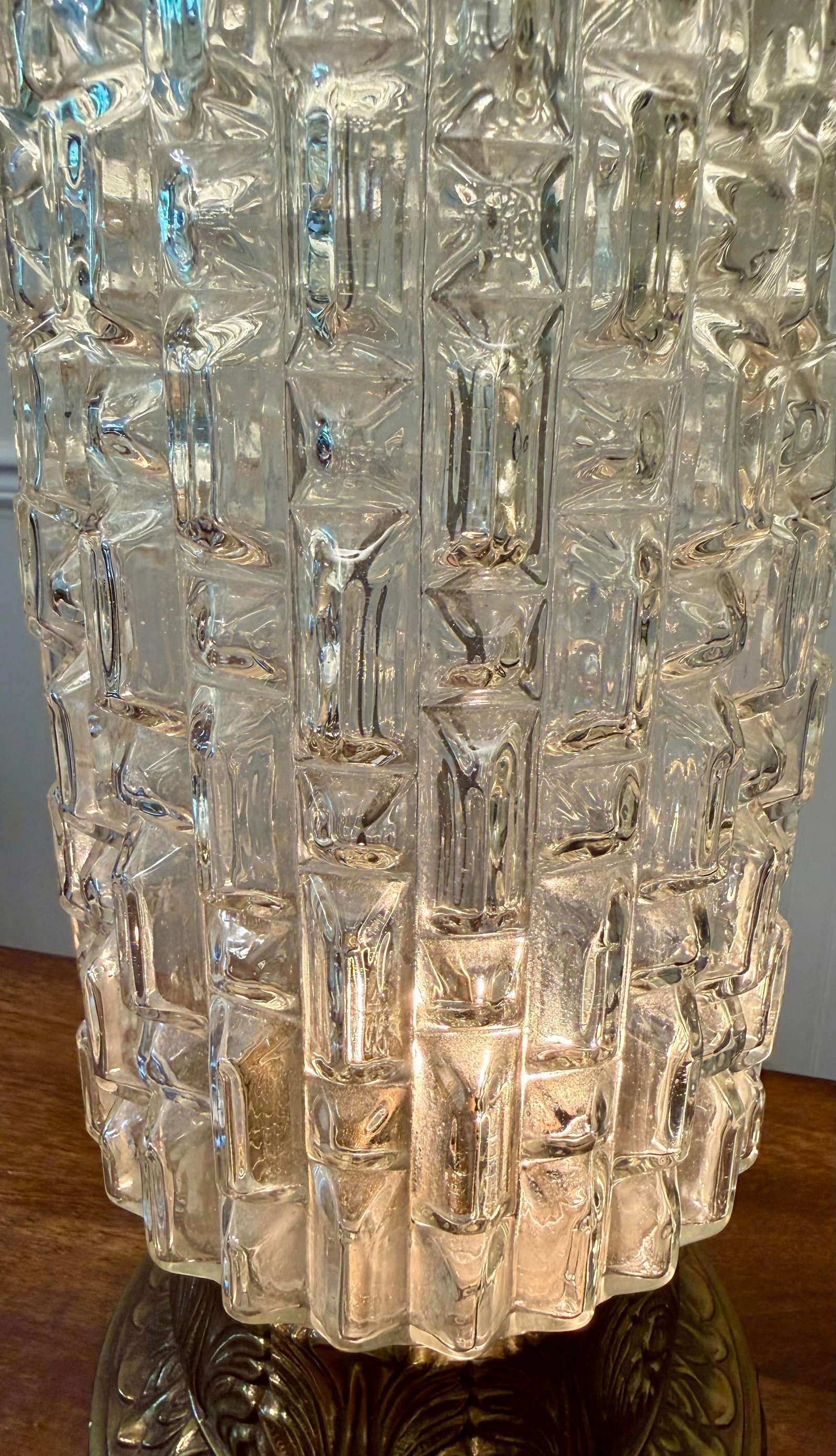 Murano Glass Lamp With Brass Base - 12