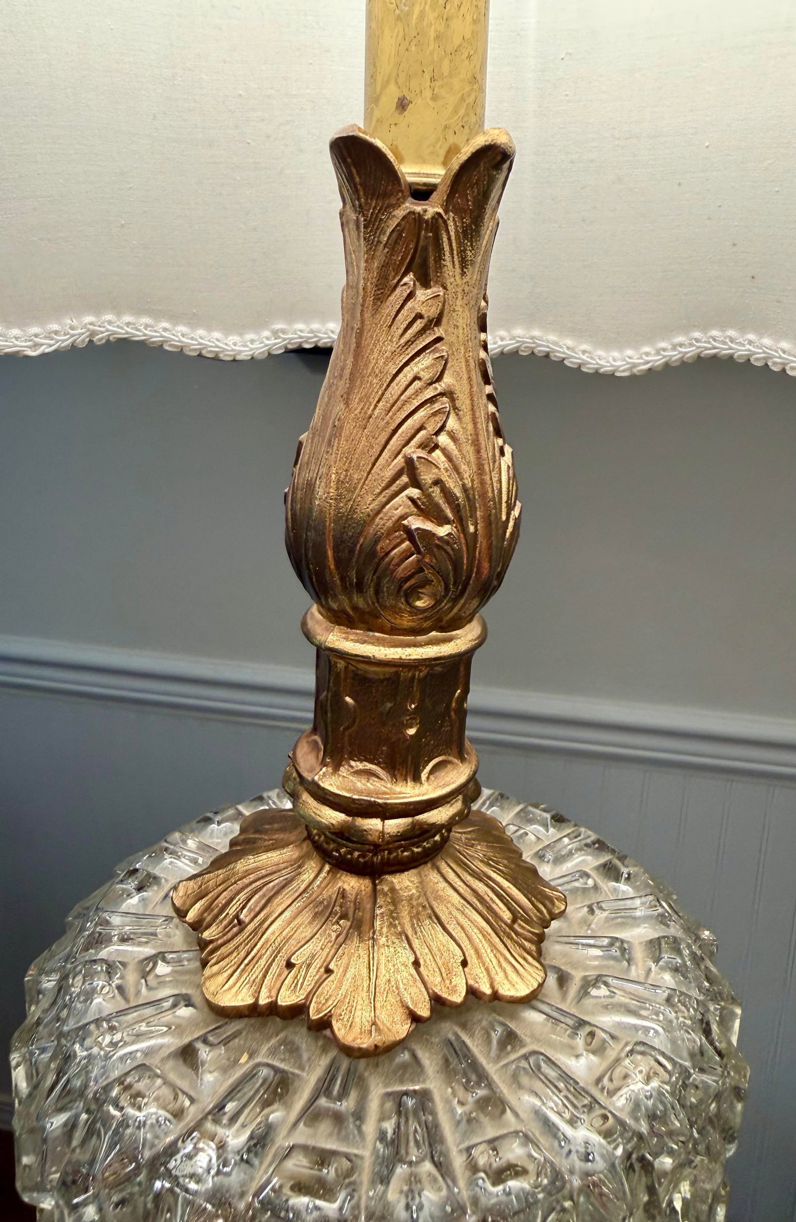Murano Glass Lamp With Brass Base - 8