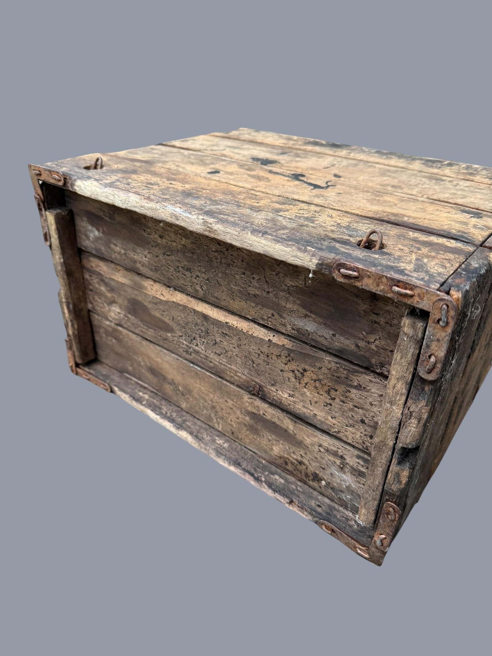 Antique Hubbard's Wire Sewed Wood Folding Box Crate - 10