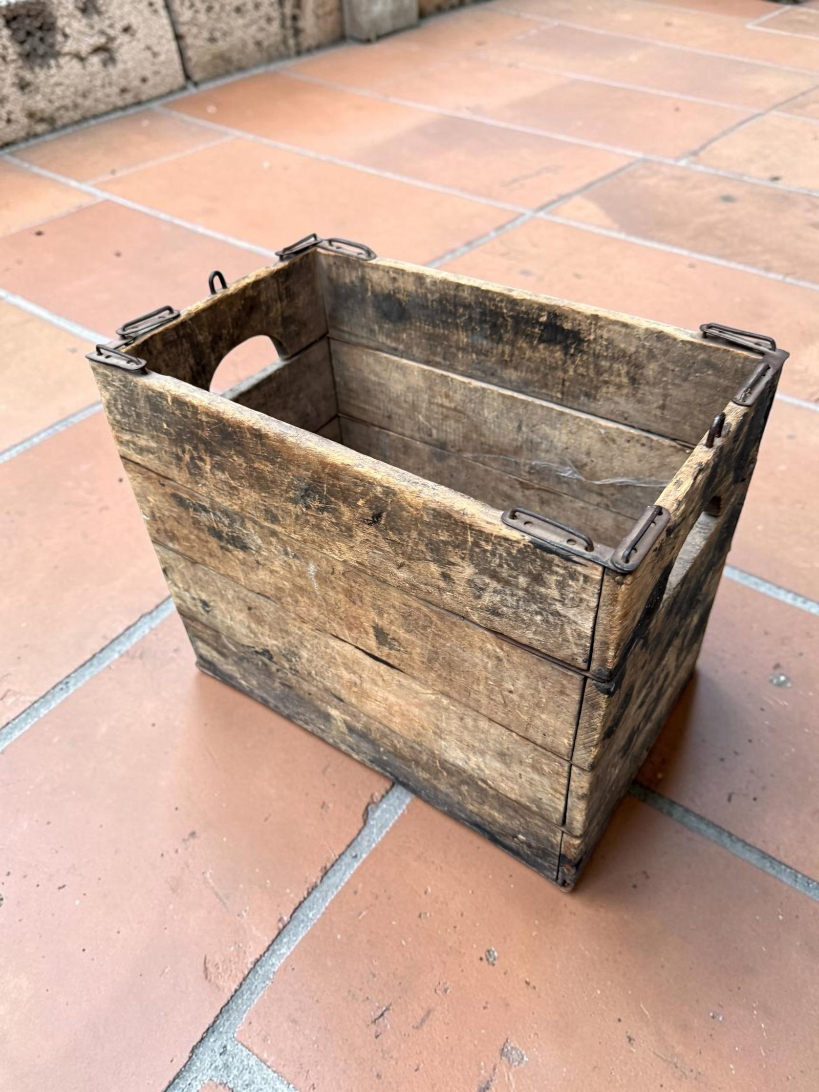Antique Hubbard's Wire Sewed Wood Folding Box Crate - 3