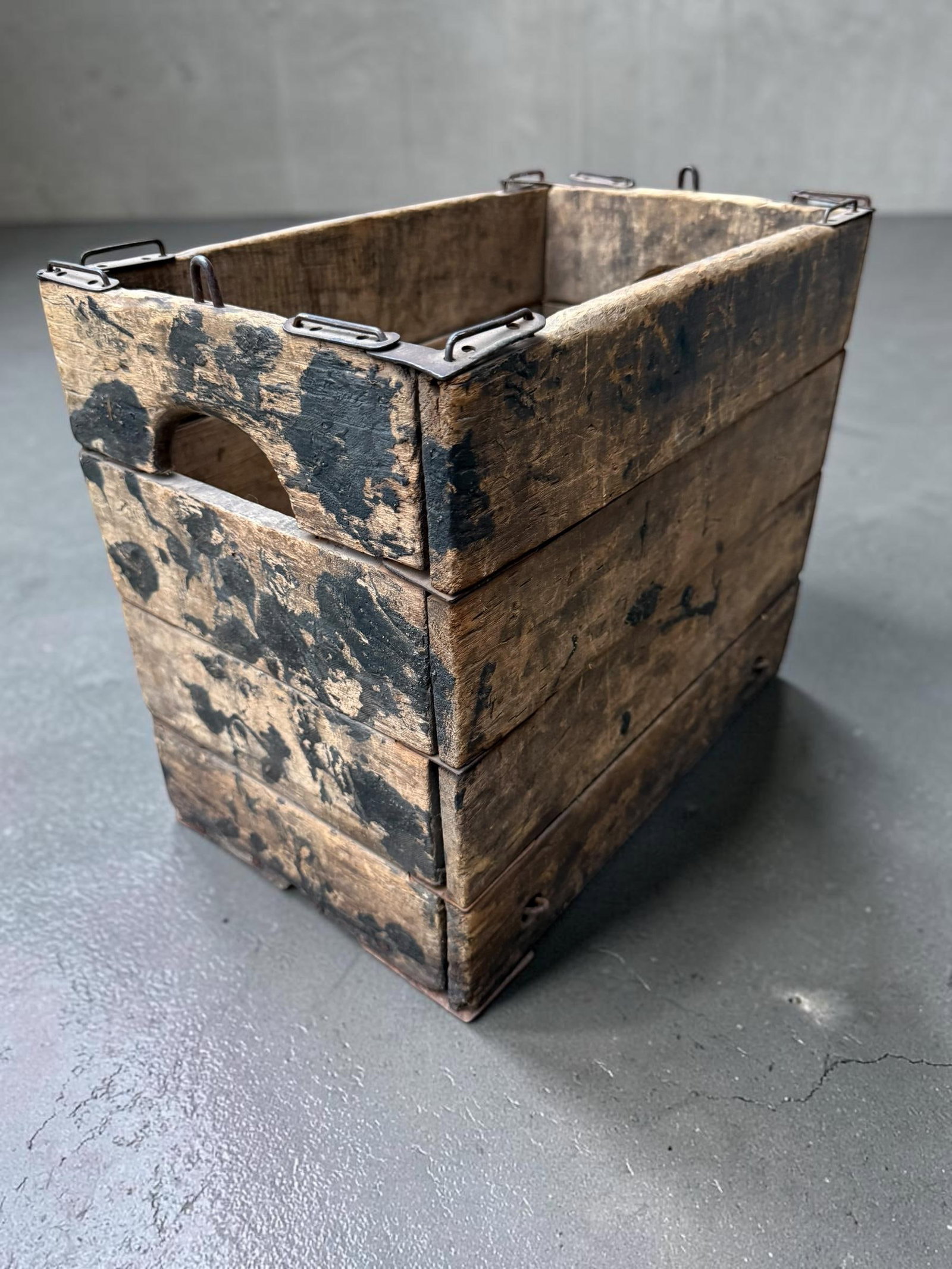 Antique Hubbard's Wire Sewed Wood Folding Box Crate - 4