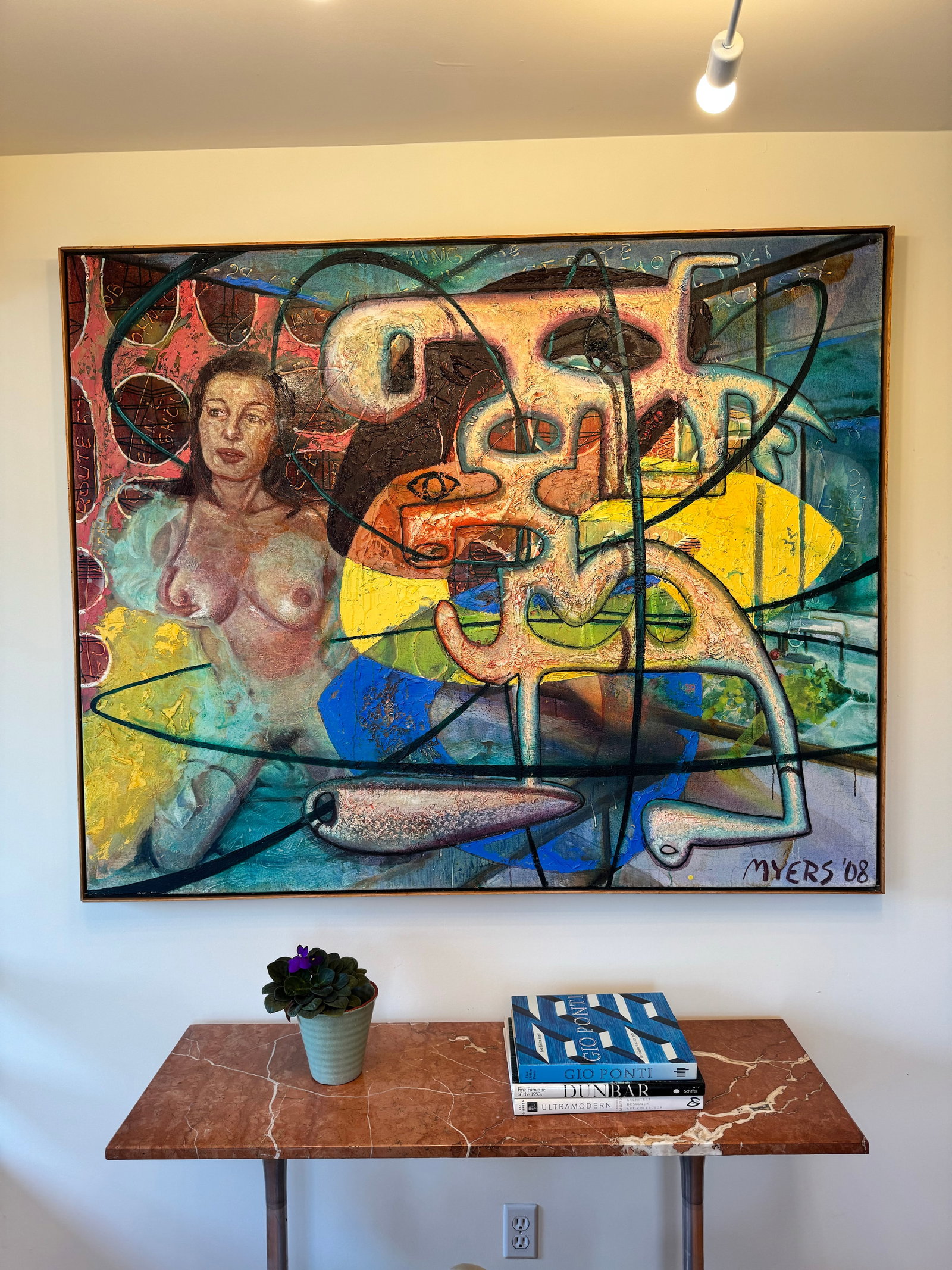 Walter Myers Large-Scale Figurative Oil on Canvas, "Postcard From Florida", Signed and Dated 200 - 3