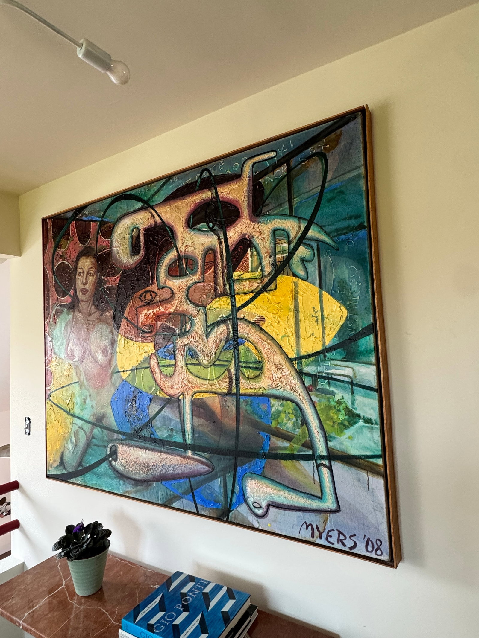 Walter Myers Large-Scale Figurative Oil on Canvas, "Postcard From Florida", Signed and Dated 200 - 5