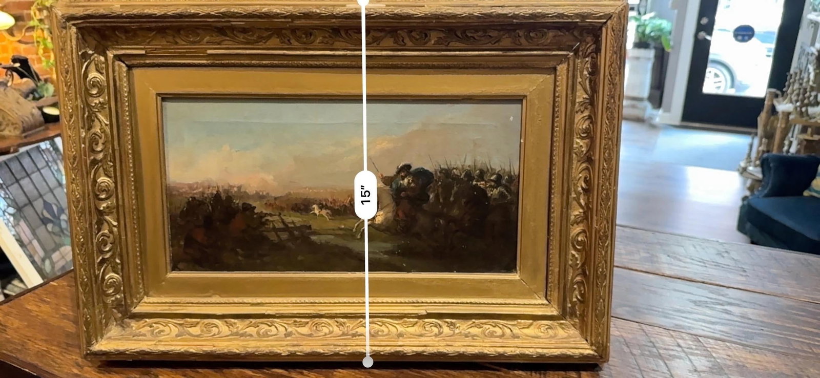 Antique 19th C. Oil Painting European Battlefield WOW! - 16