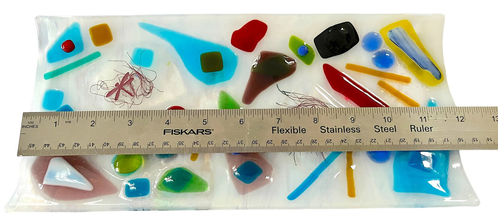 Postmodern Studio Fused Art Glass Tray in the Style of Chihuly & Memphis Milano - 10