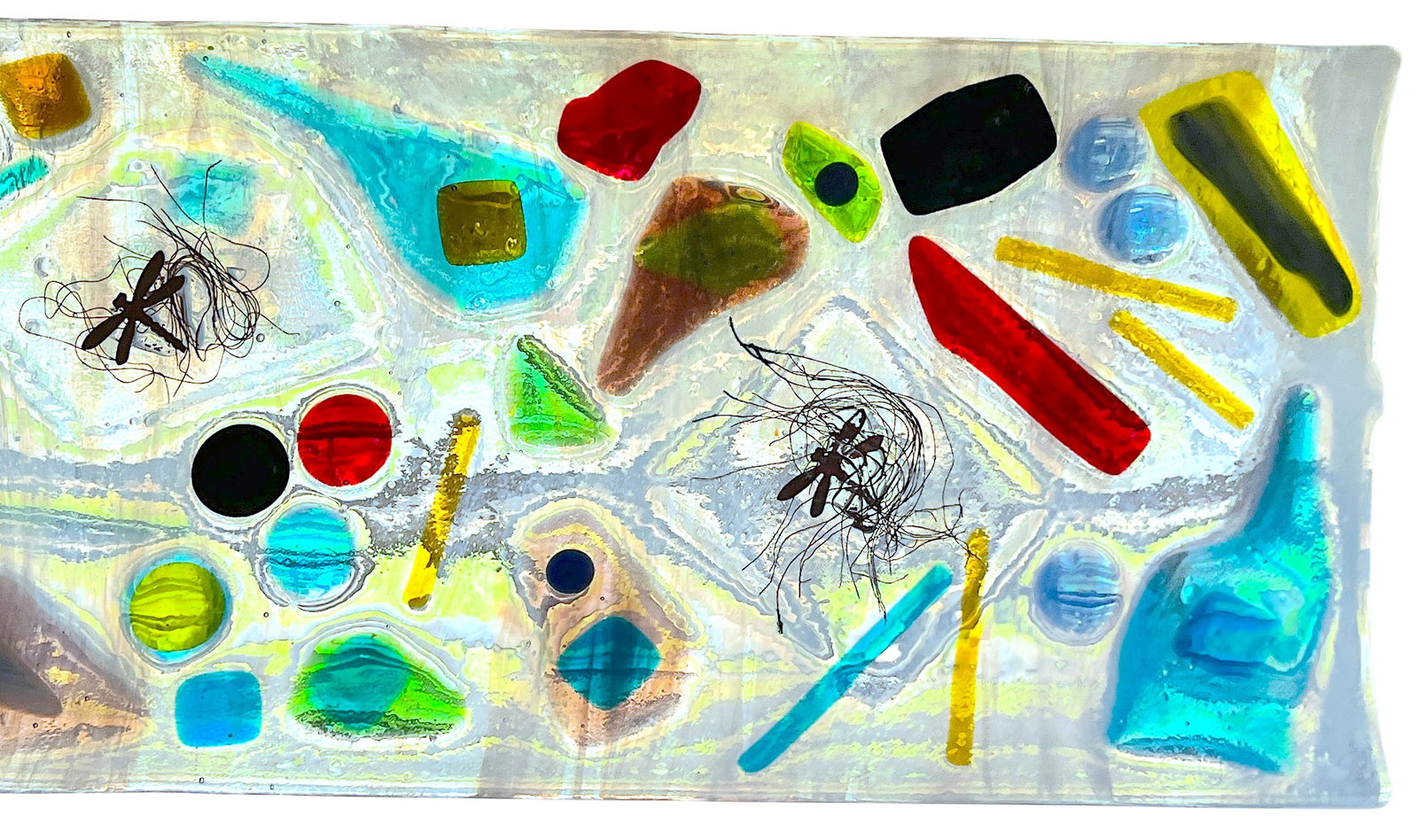 Postmodern Studio Fused Art Glass Tray in the Style of Chihuly & Memphis Milano - 2