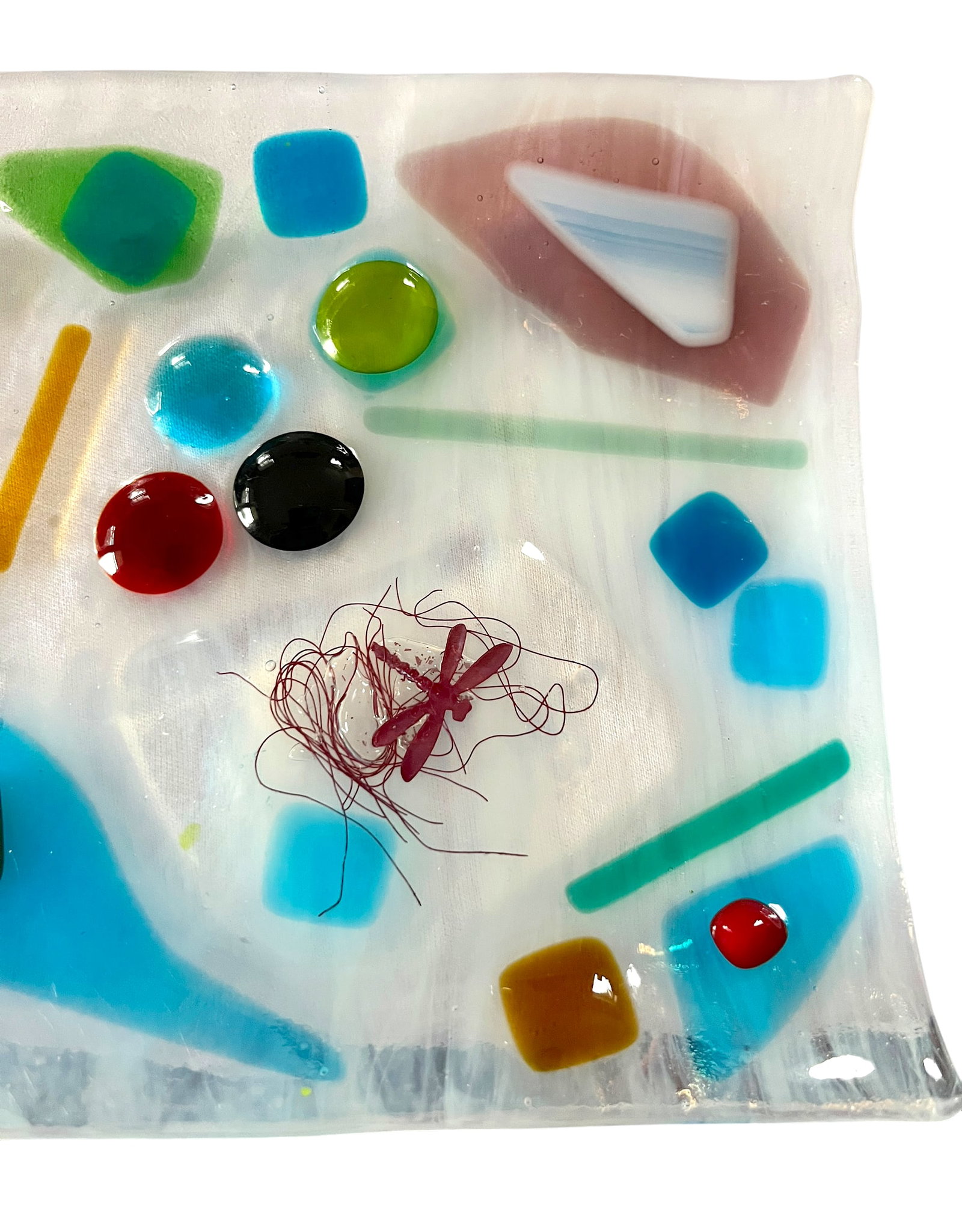 Postmodern Studio Fused Art Glass Tray in the Style of Chihuly & Memphis Milano - 3