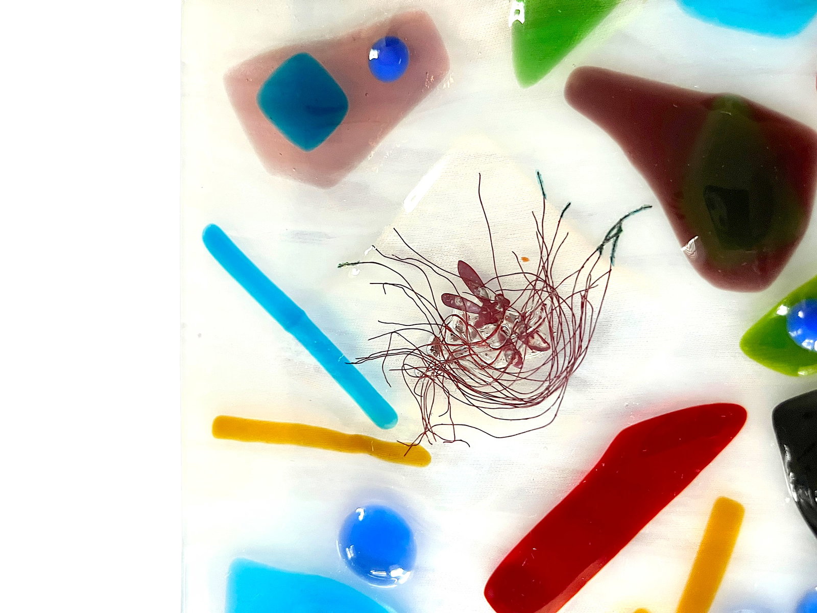 Postmodern Studio Fused Art Glass Tray in the Style of Chihuly & Memphis Milano - 4