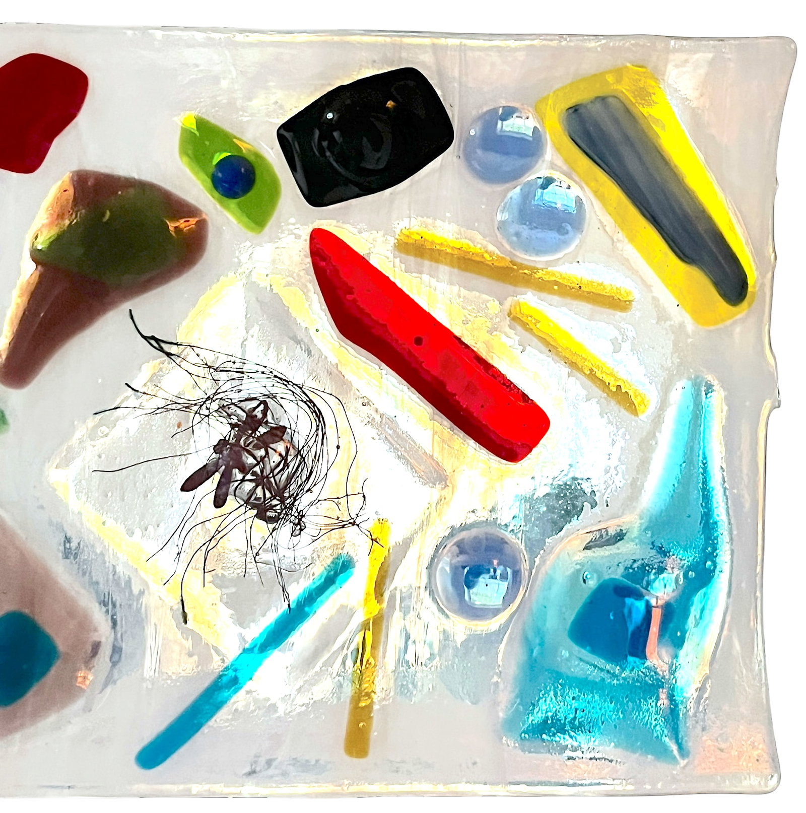 Postmodern Studio Fused Art Glass Tray in the Style of Chihuly & Memphis Milano - 5