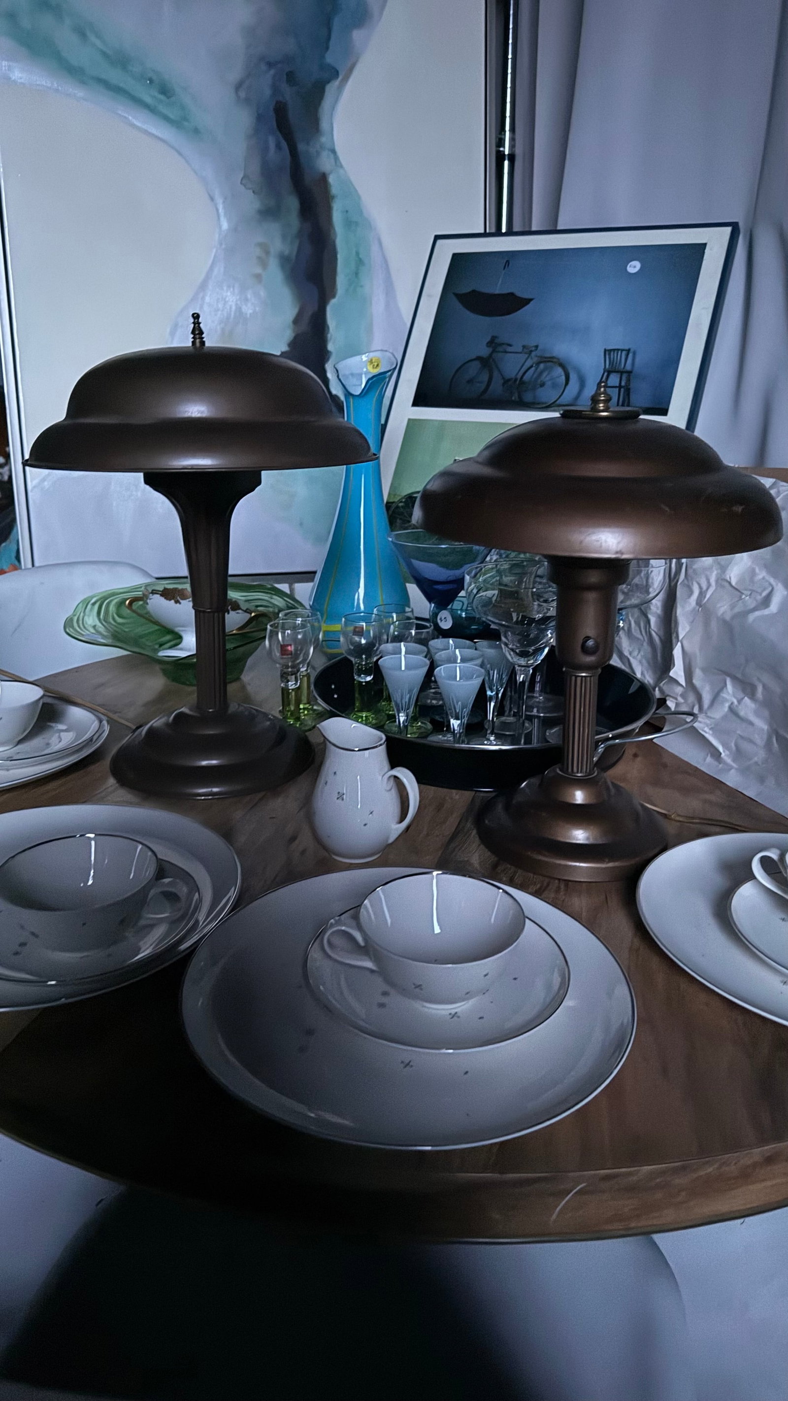 Vintage Art Deco/ Atomic Age Brass Lamp - 3