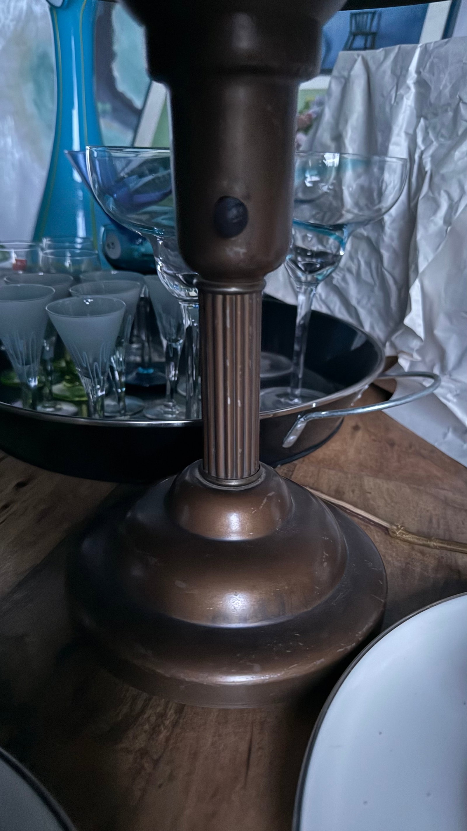 Vintage Art Deco/ Atomic Age Brass Lamp - 7