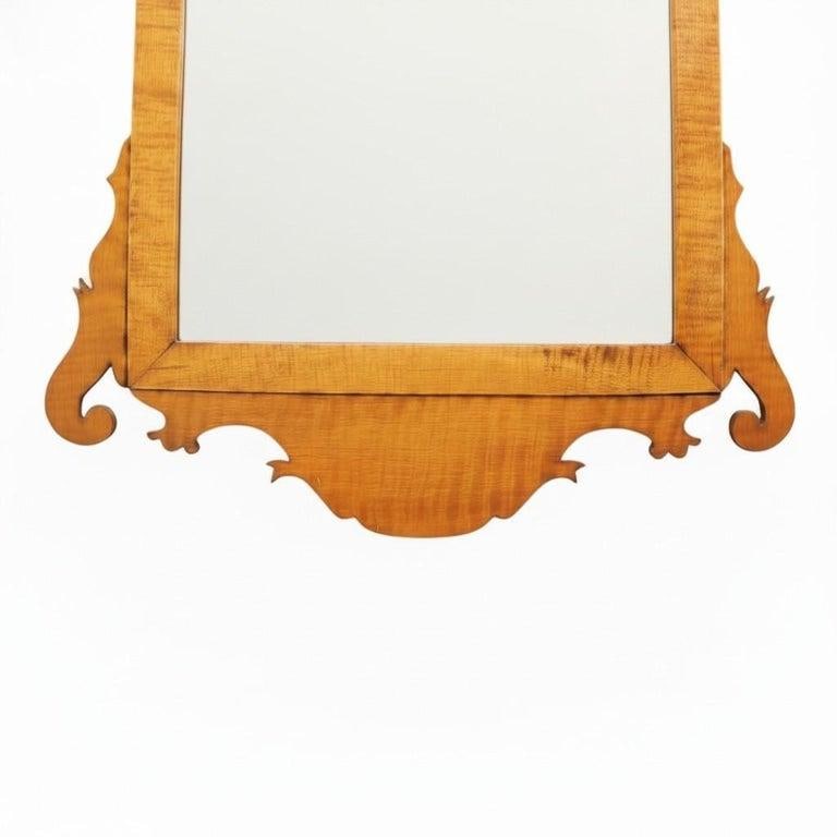 Antique Federal Tiger Maple Mirror 19thC - 3