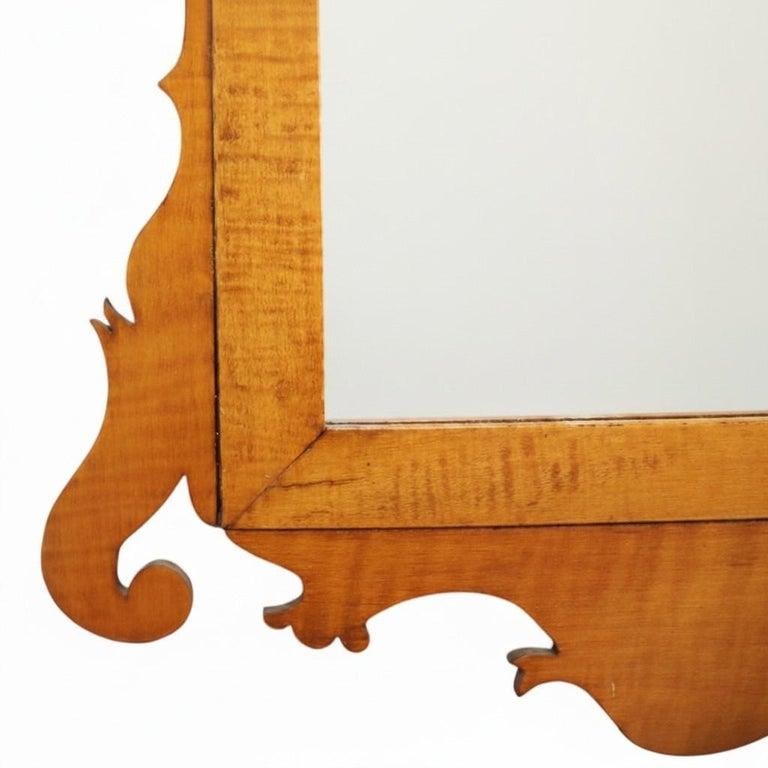 Antique Federal Tiger Maple Mirror 19thC - 4