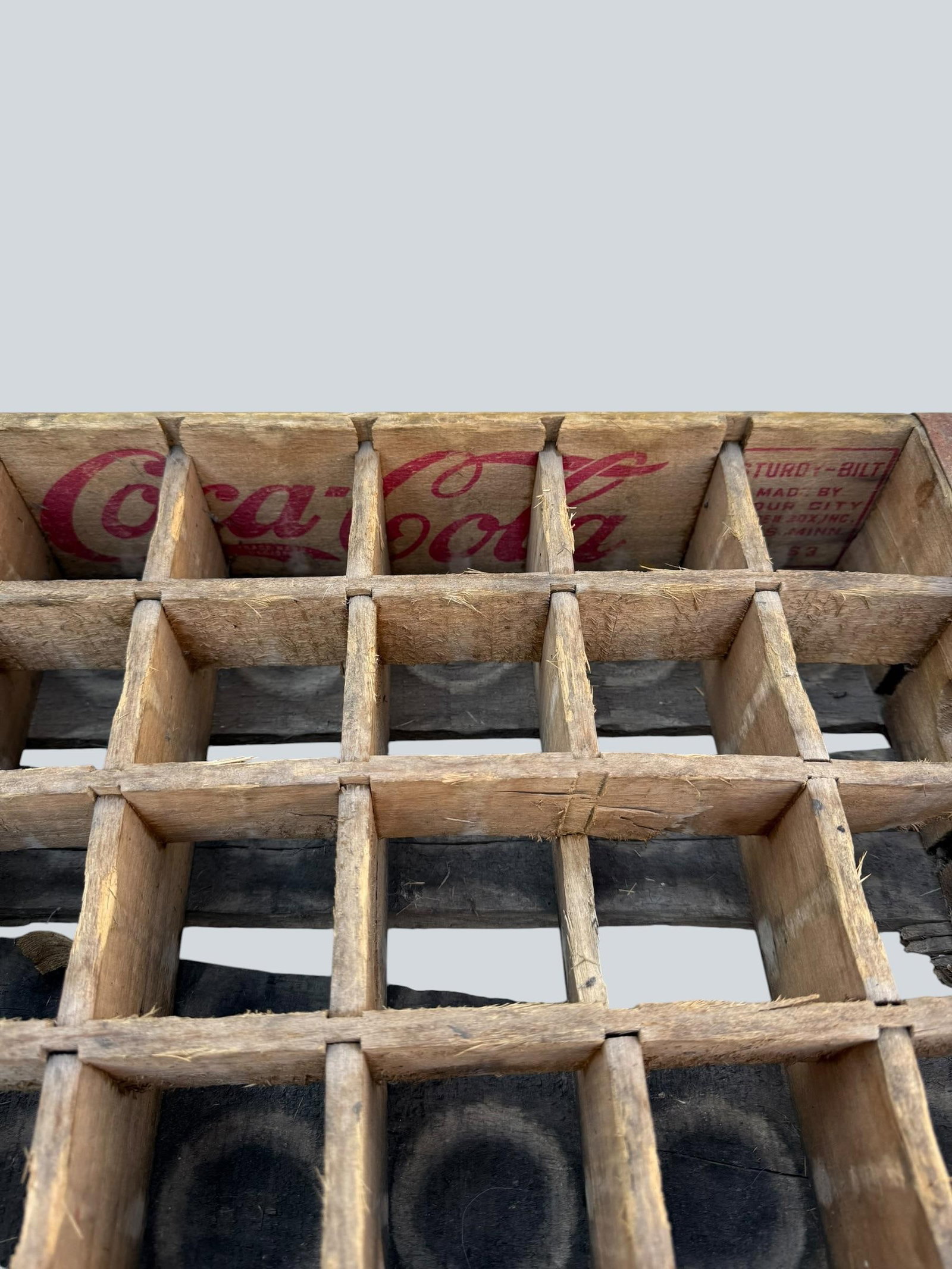 1960's Vintage Yellow Coca-Cola Wooden Delivery Crates & Wailuku, Maui Hawaii Bottle Trio - 7