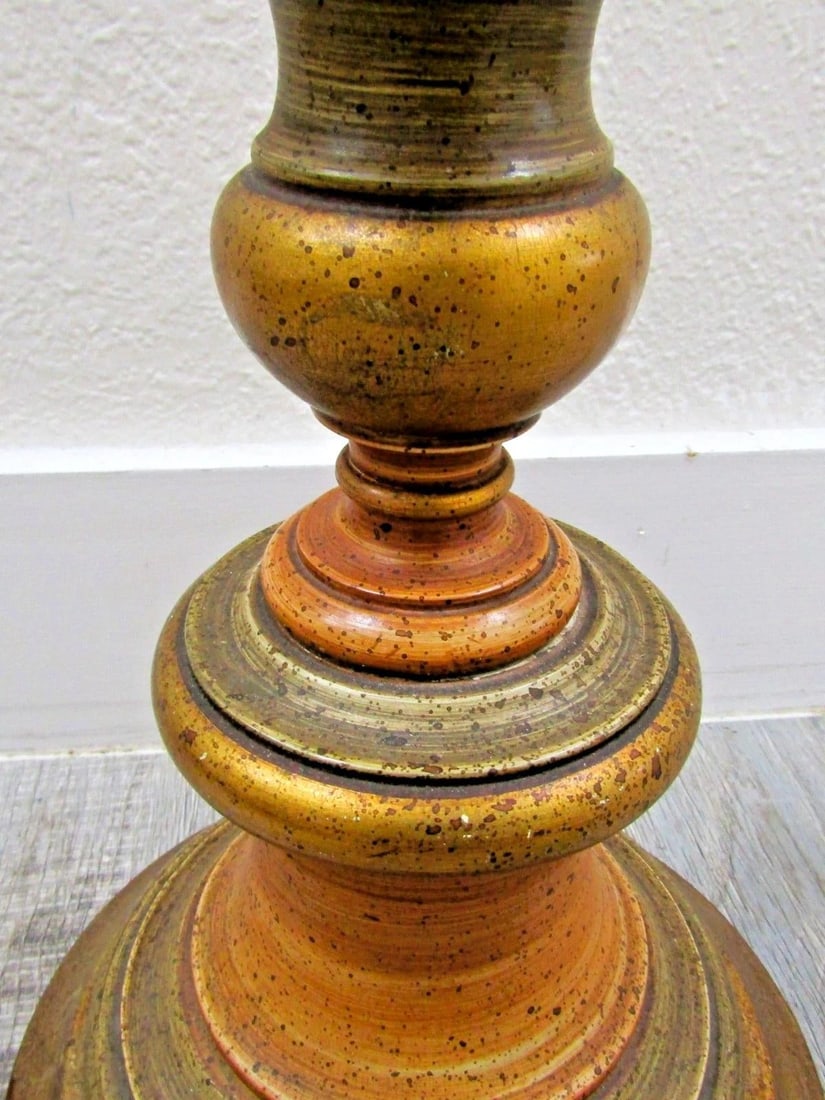 Vintage Parcel-Gilt Wood Candlestick Floor Lamp With Acanthus Leaf Accent Italy - 4