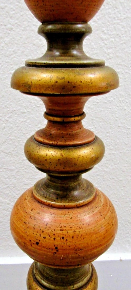 Vintage Parcel-Gilt Wood Candlestick Floor Lamp With Acanthus Leaf Accent Italy - 5