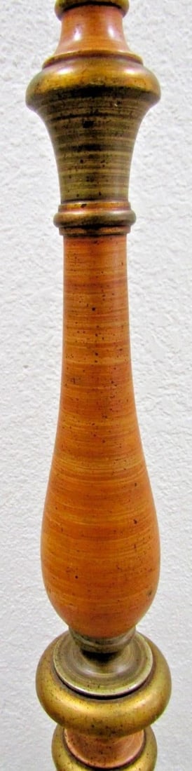 Vintage Parcel-Gilt Wood Candlestick Floor Lamp With Acanthus Leaf Accent Italy - 6