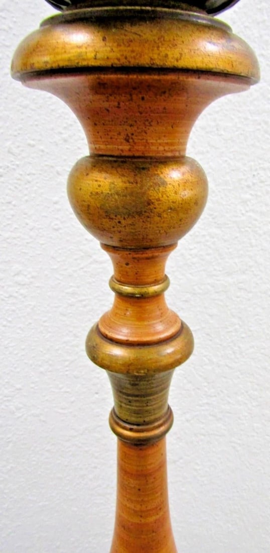 Vintage Parcel-Gilt Wood Candlestick Floor Lamp With Acanthus Leaf Accent Italy - 7