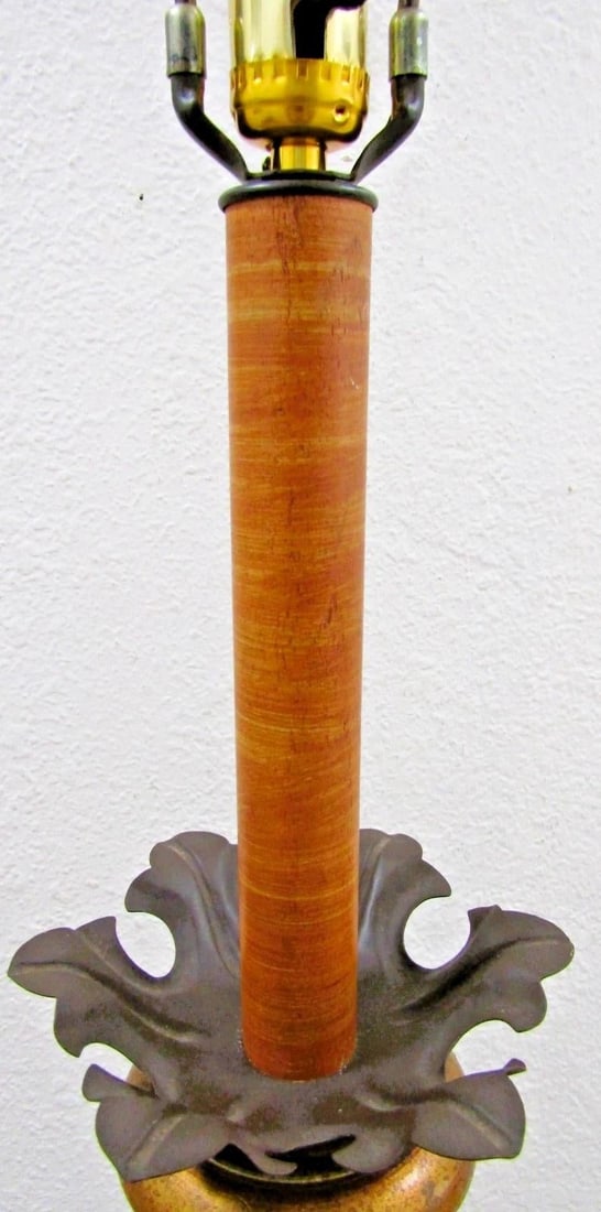 Vintage Parcel-Gilt Wood Candlestick Floor Lamp With Acanthus Leaf Accent Italy - 9