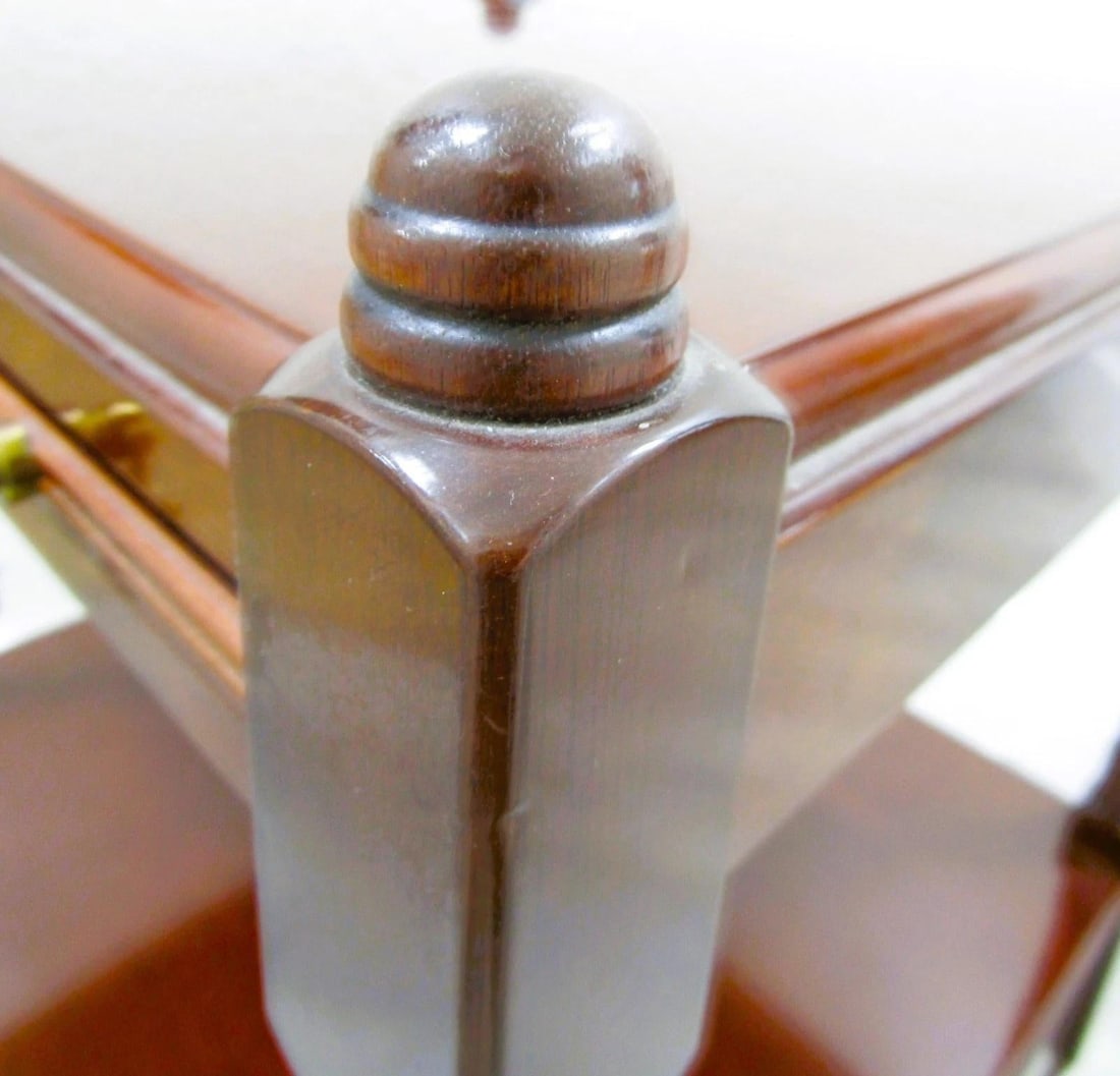 1980s Bombay Regency Style Cherry Finish Two Tier Side End Table - 11