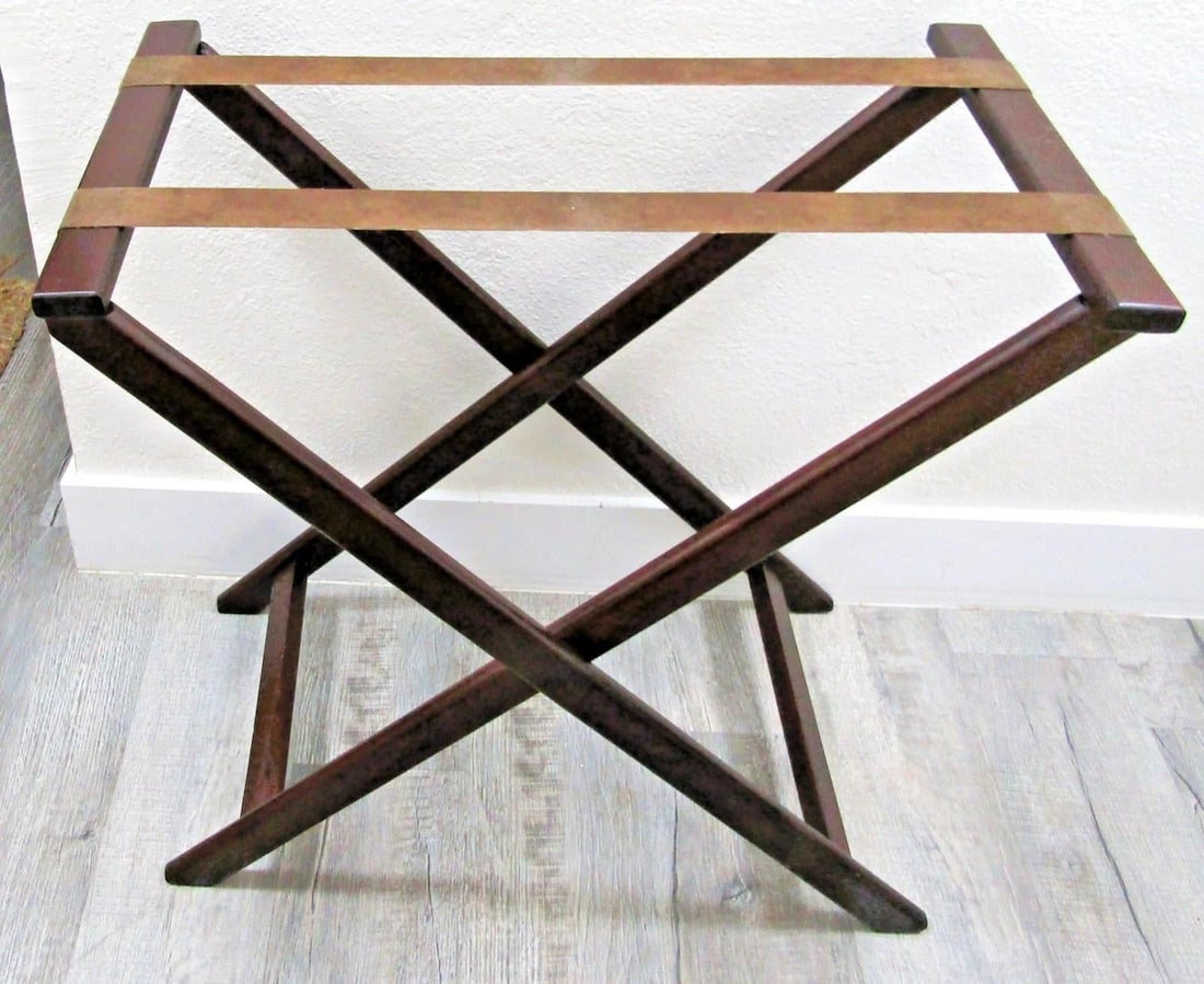 Mid 20th Century Vintage English Butler's Mahogany Tray Table With Folding Stand - 15