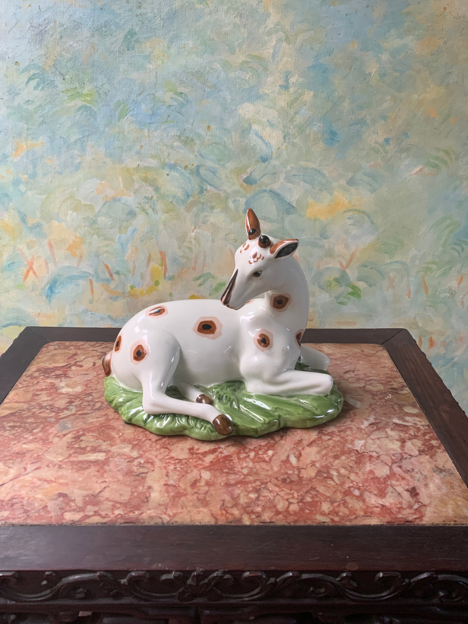 1980s Pair of Porcelain Recumbent Deer - 4