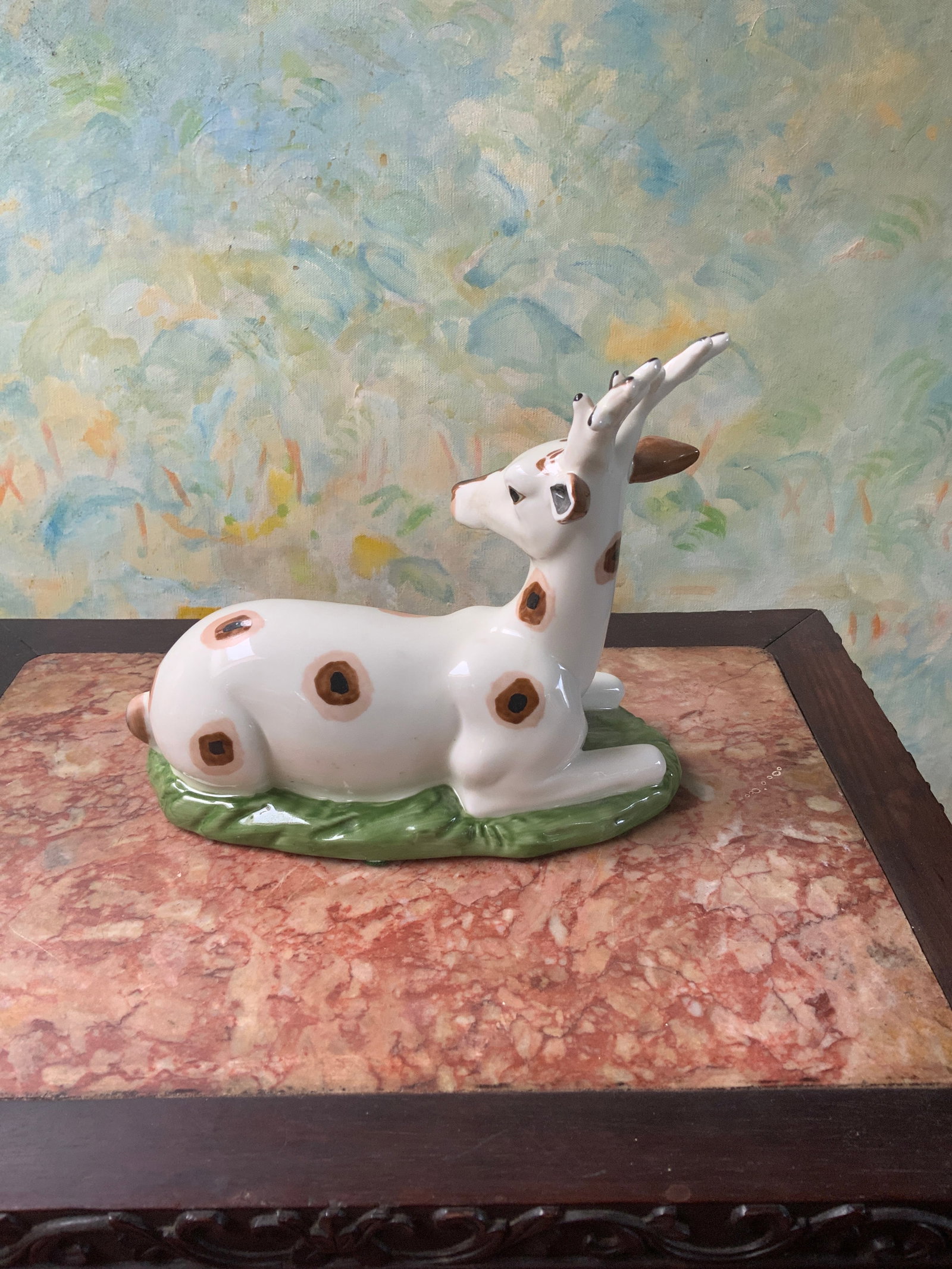 1980s Pair of Porcelain Recumbent Deer - 5