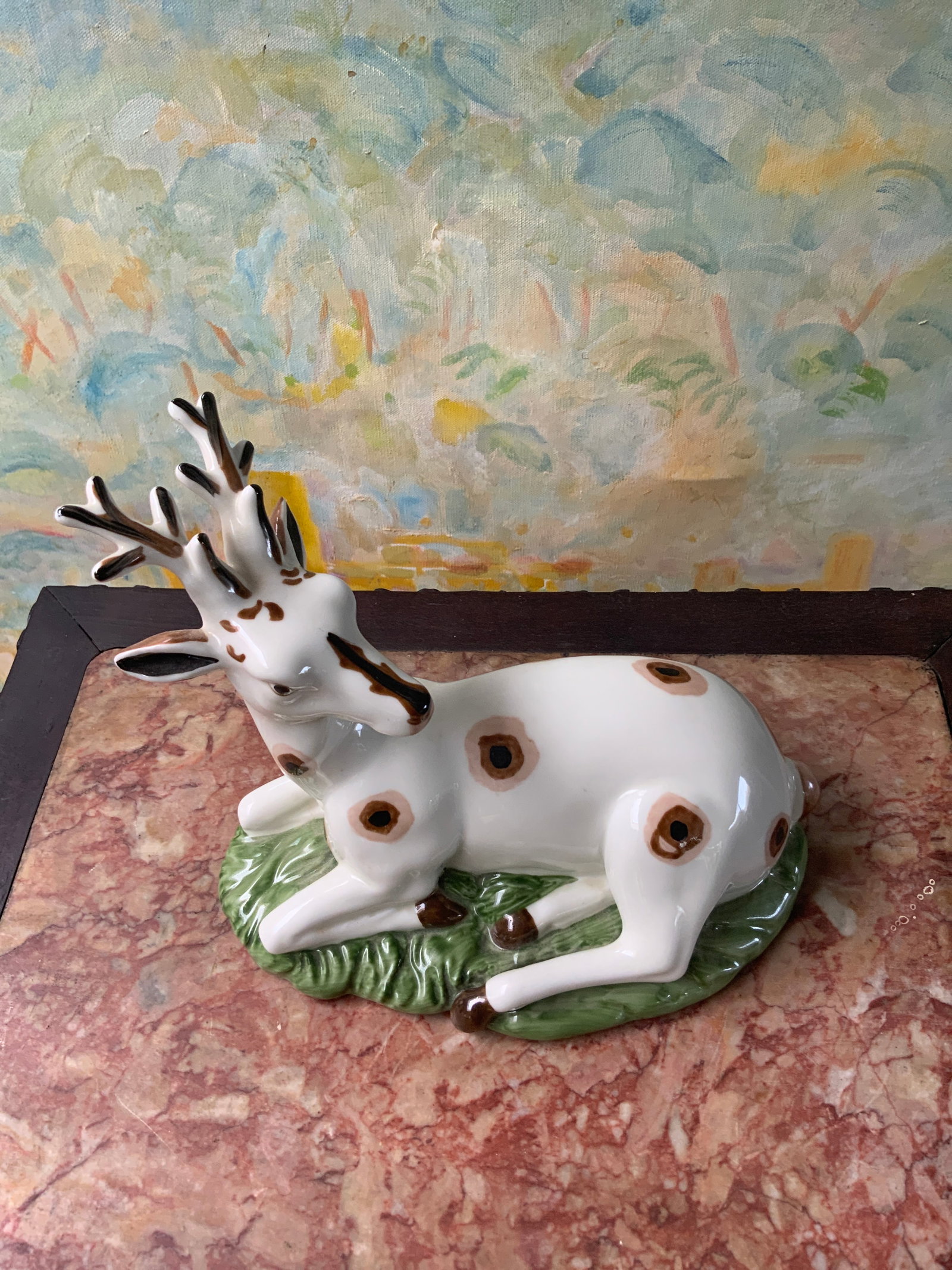 1980s Pair of Porcelain Recumbent Deer - 6