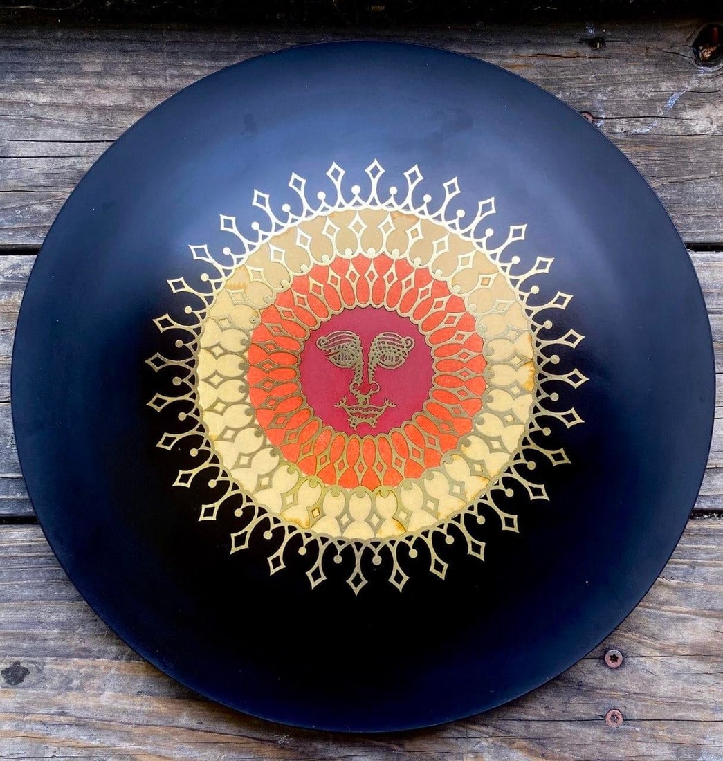 Vintage Couroc Monterey Hollywood Regency Sunburst Charger Plate - 2