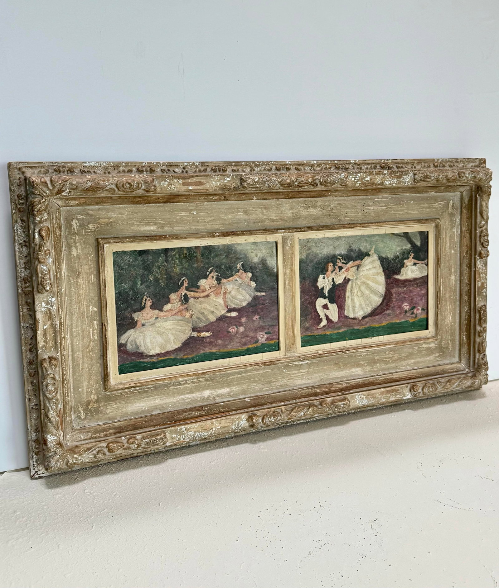 1950s T. Miyata ShunyÃ´-Kai Association Oil on Panel Diptych "Les Sylphides No. 1 & 2" - 4