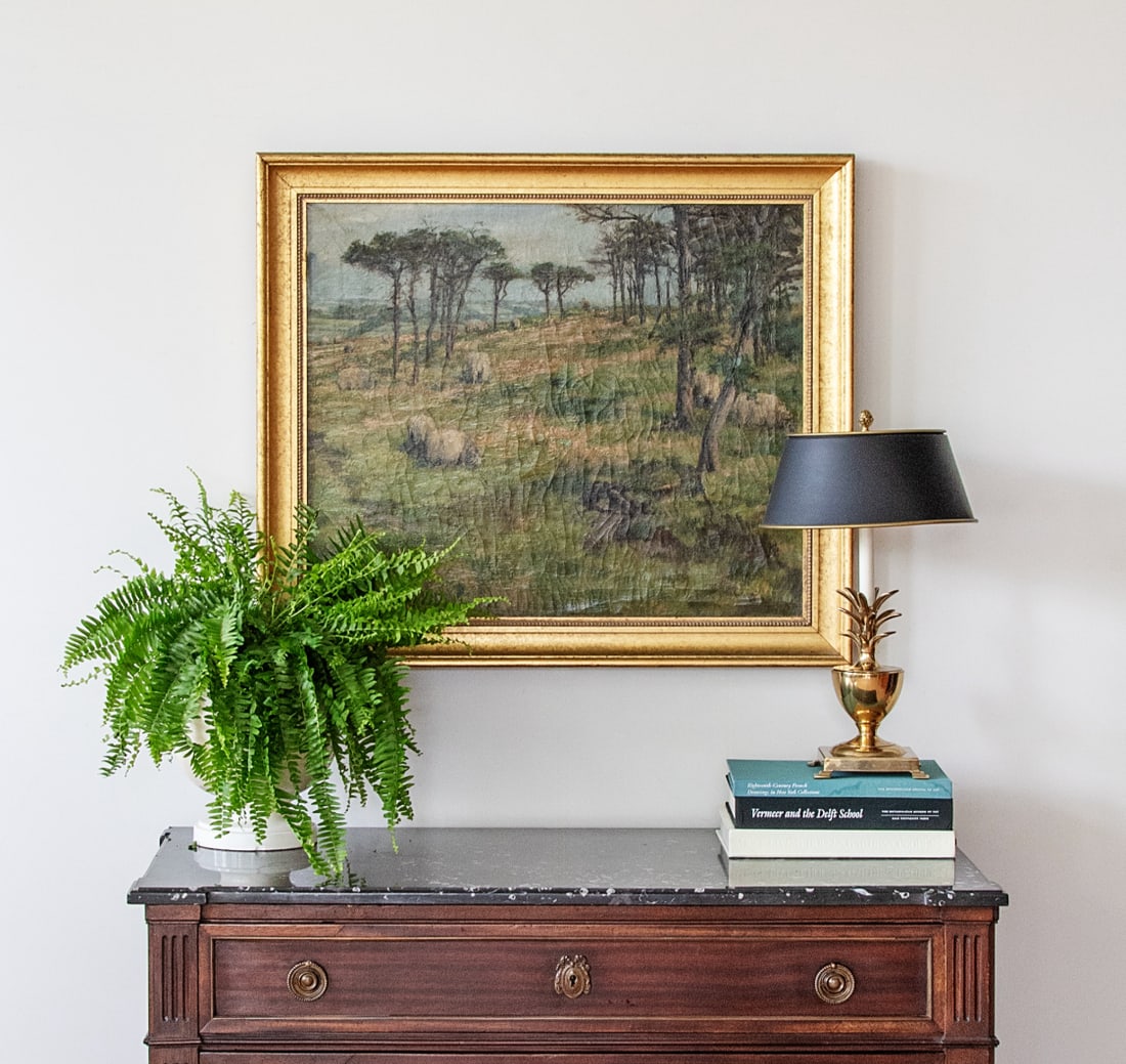 Antique 1800s Pastoral Landscape - Signed Oil on Canvas - 2