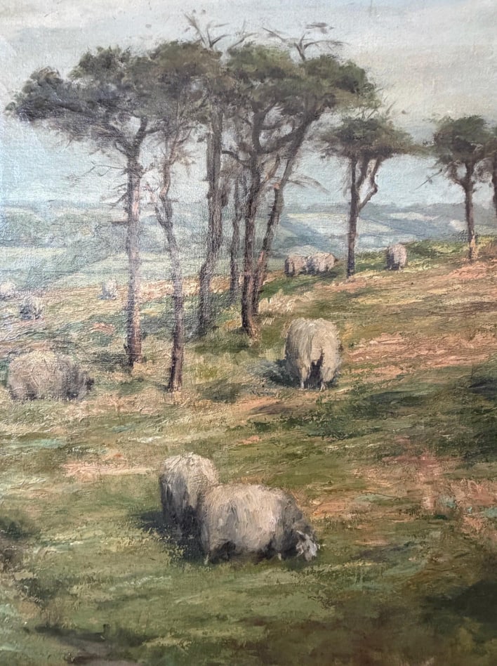 Antique 1800s Pastoral Landscape - Signed Oil on Canvas - 3