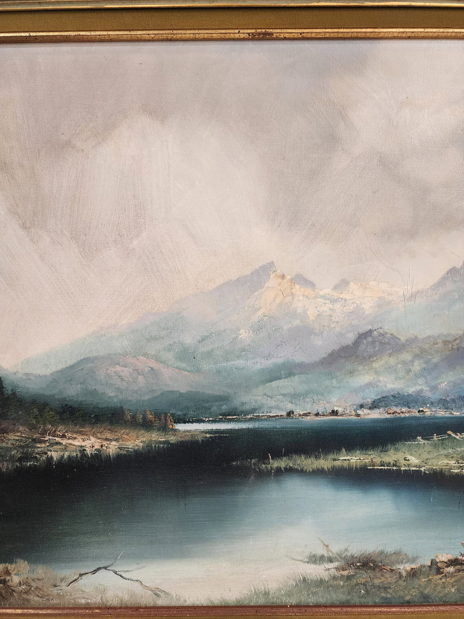 Mid 20th Century Gorgeous Original Oil Landscape Painting in the Style of the Hudson River Schools - 11