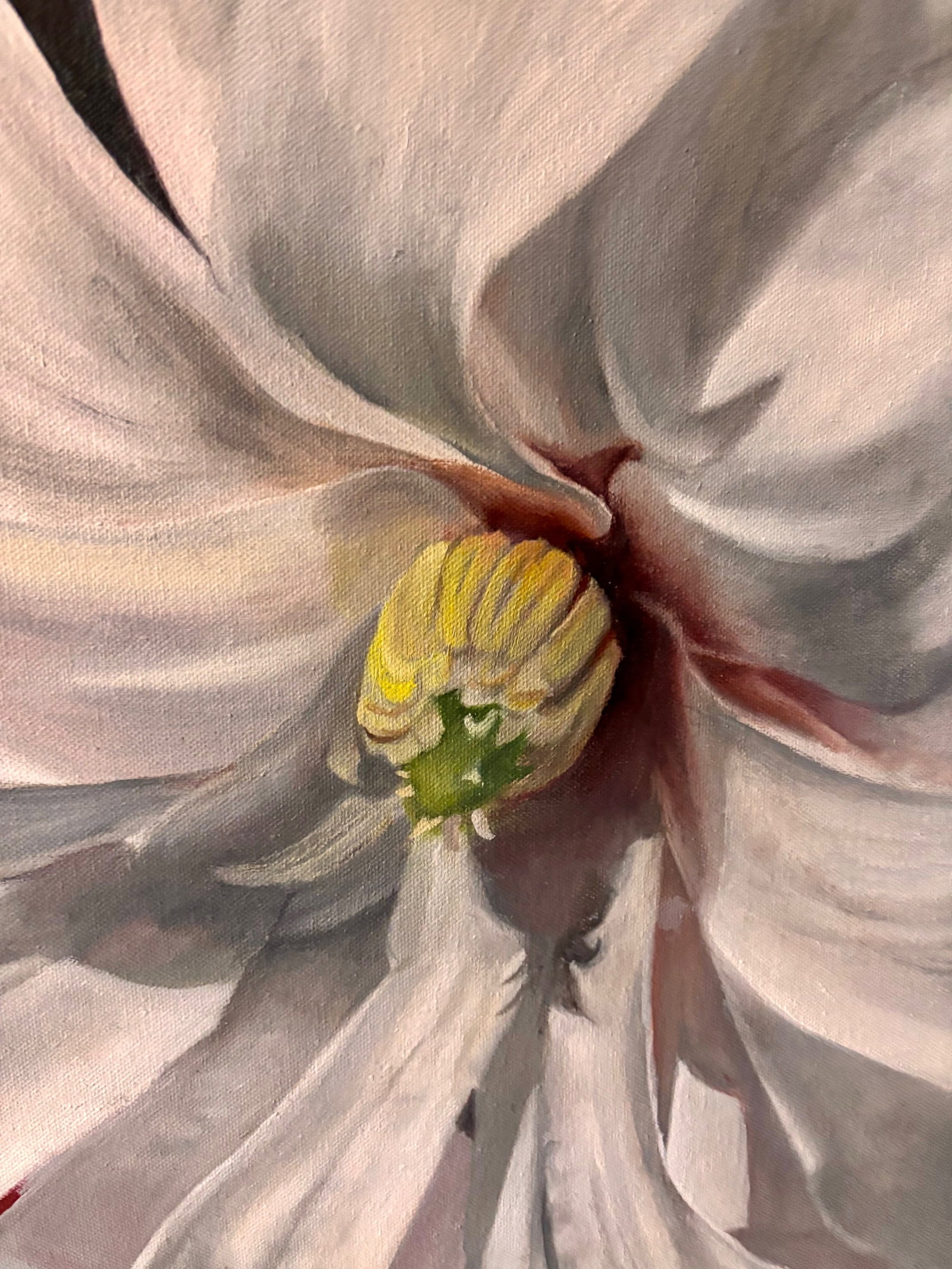Framed Oil on Canvas Magnolia by Shelly Gurton Titled "Margaux" - 5